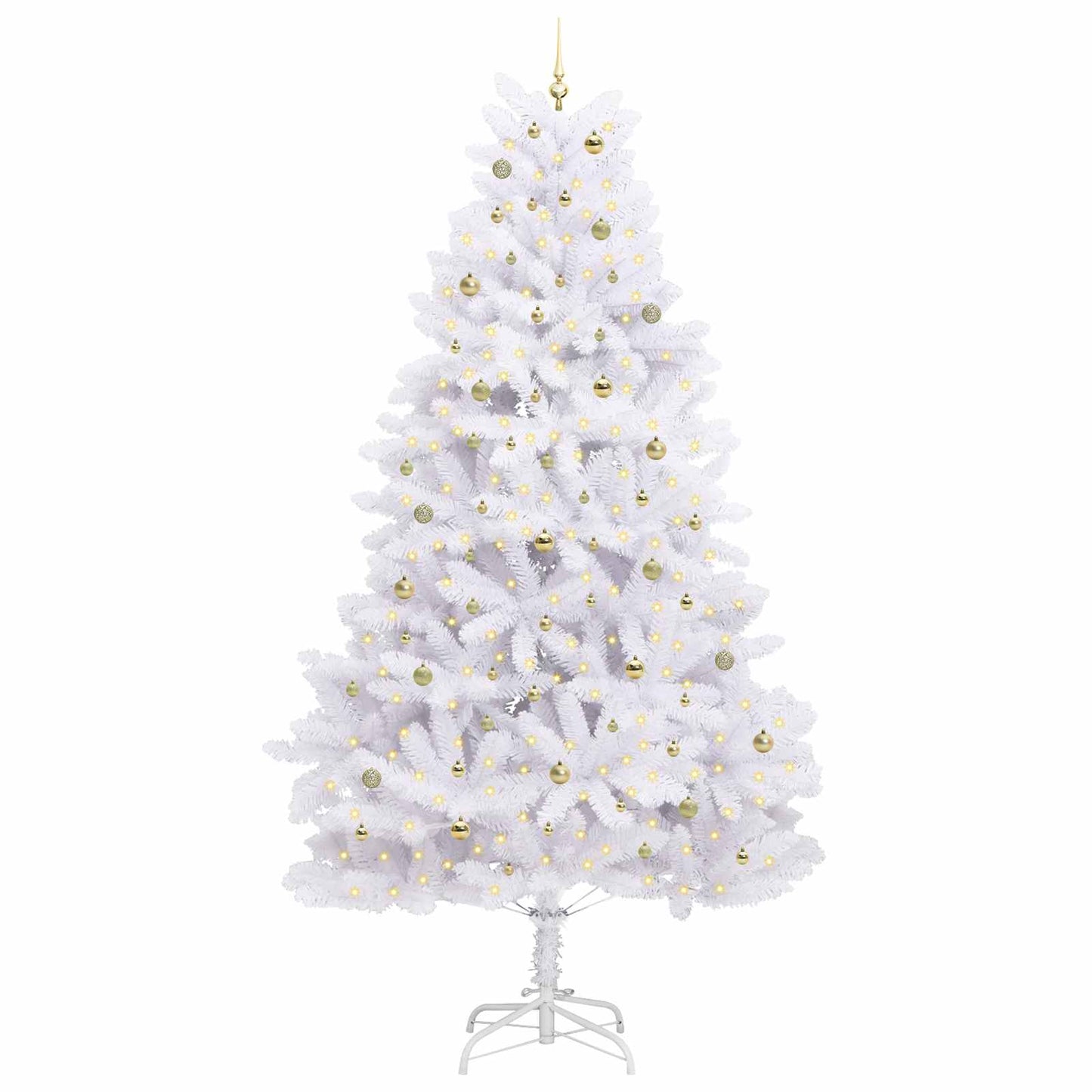 Kunstmatige Inklapbare Kerstboom Wit 300 cm PVC en staal is nu te koop bij PeponiXL, paradijselijk wonen!