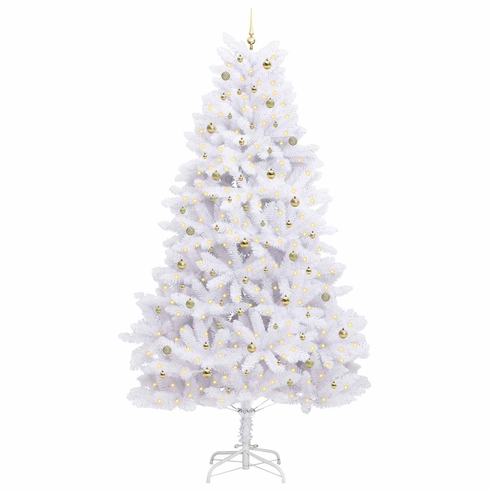 Kunstmatige Inklapbare Kerstboom Wit 300 cm PVC en staal is nu te koop bij PeponiXL, paradijselijk wonen!