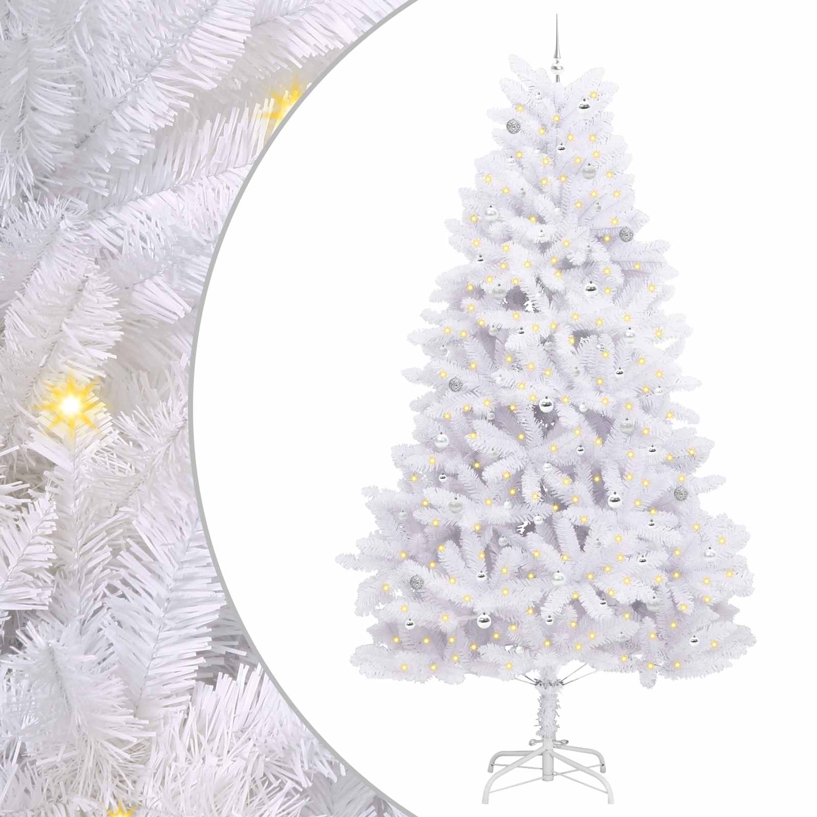 Kunstmatige Inklapbare Kerstboom Wit 300 cm PVC en staal is nu te koop bij PeponiXL, paradijselijk wonen!