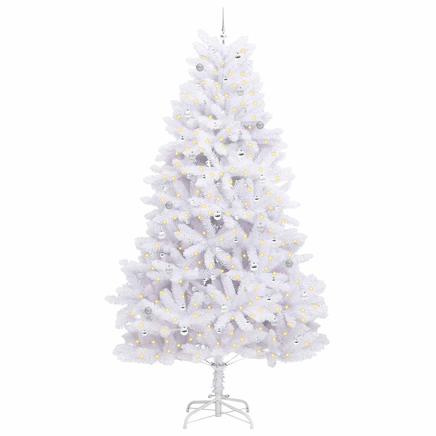 Kunstmatige Inklapbare Kerstboom Wit 300 cm PVC en staal is nu te koop bij PeponiXL, paradijselijk wonen!