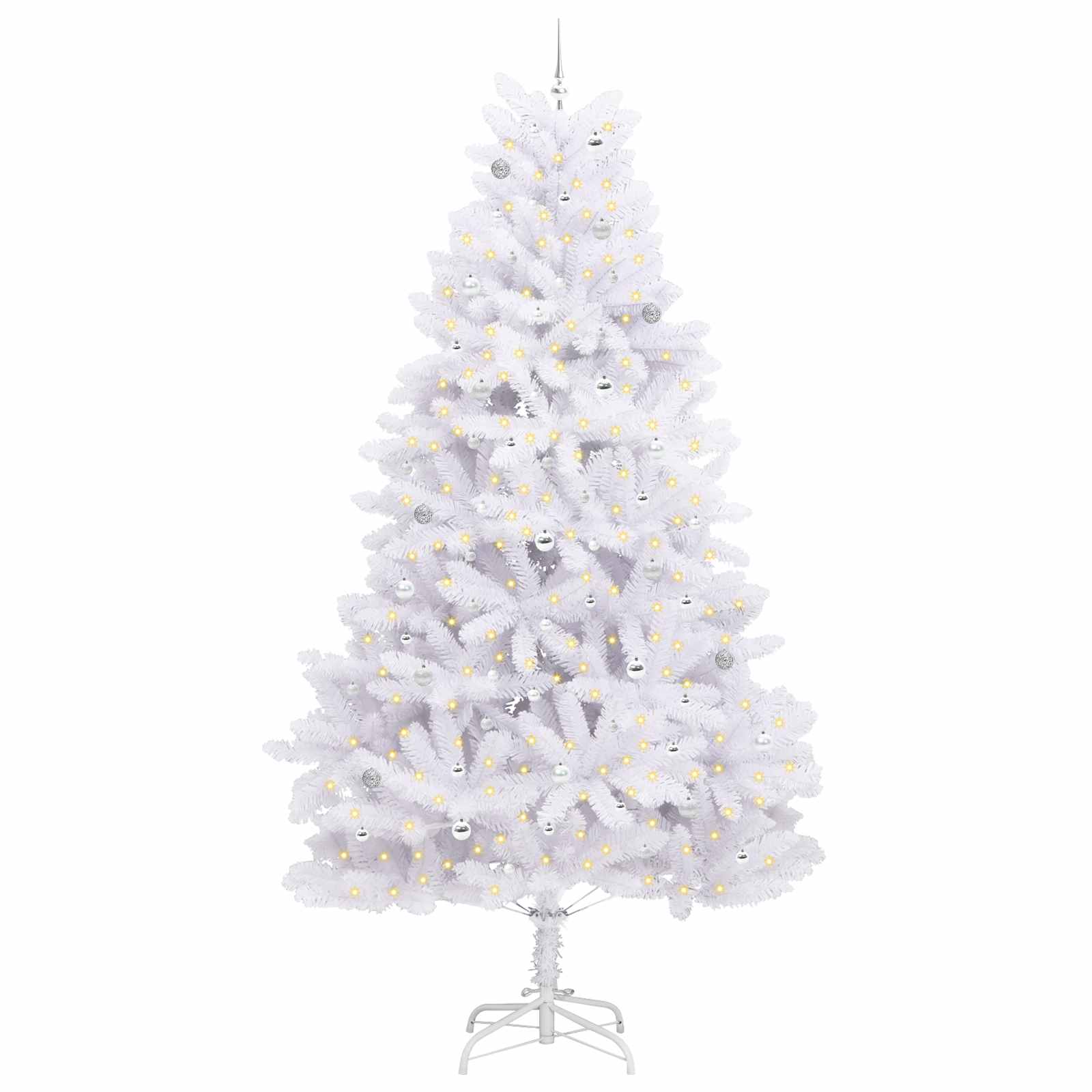 Kunstmatige Inklapbare Kerstboom Wit 300 cm PVC en staal is nu te koop bij PeponiXL, paradijselijk wonen!