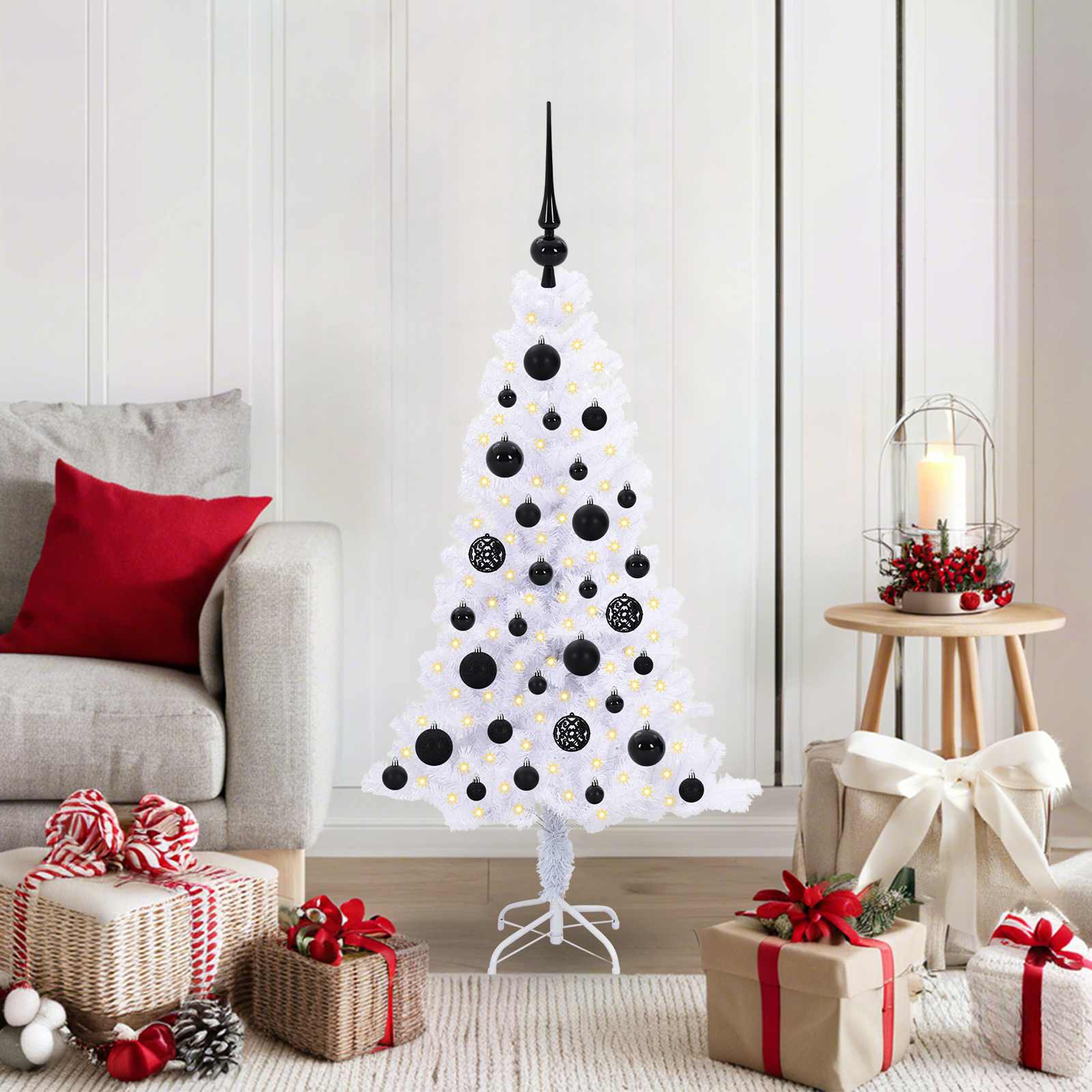 Kunstkerstboom met 150 LED Wit 120 cm PVC en Staal is nu te koop bij PeponiXL, paradijselijk wonen!