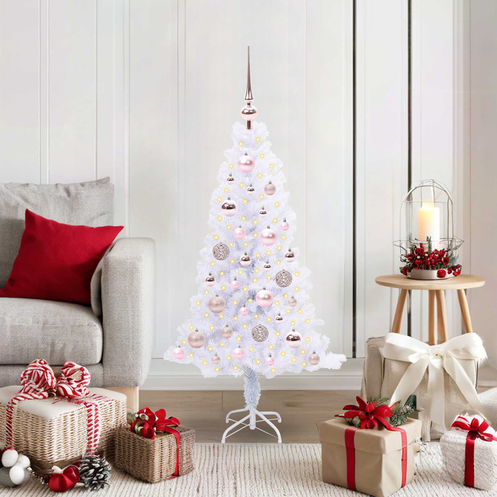 Kunstkerstboom met 150 LED Wit 120 cm PVC en Staal is nu te koop bij PeponiXL, paradijselijk wonen!