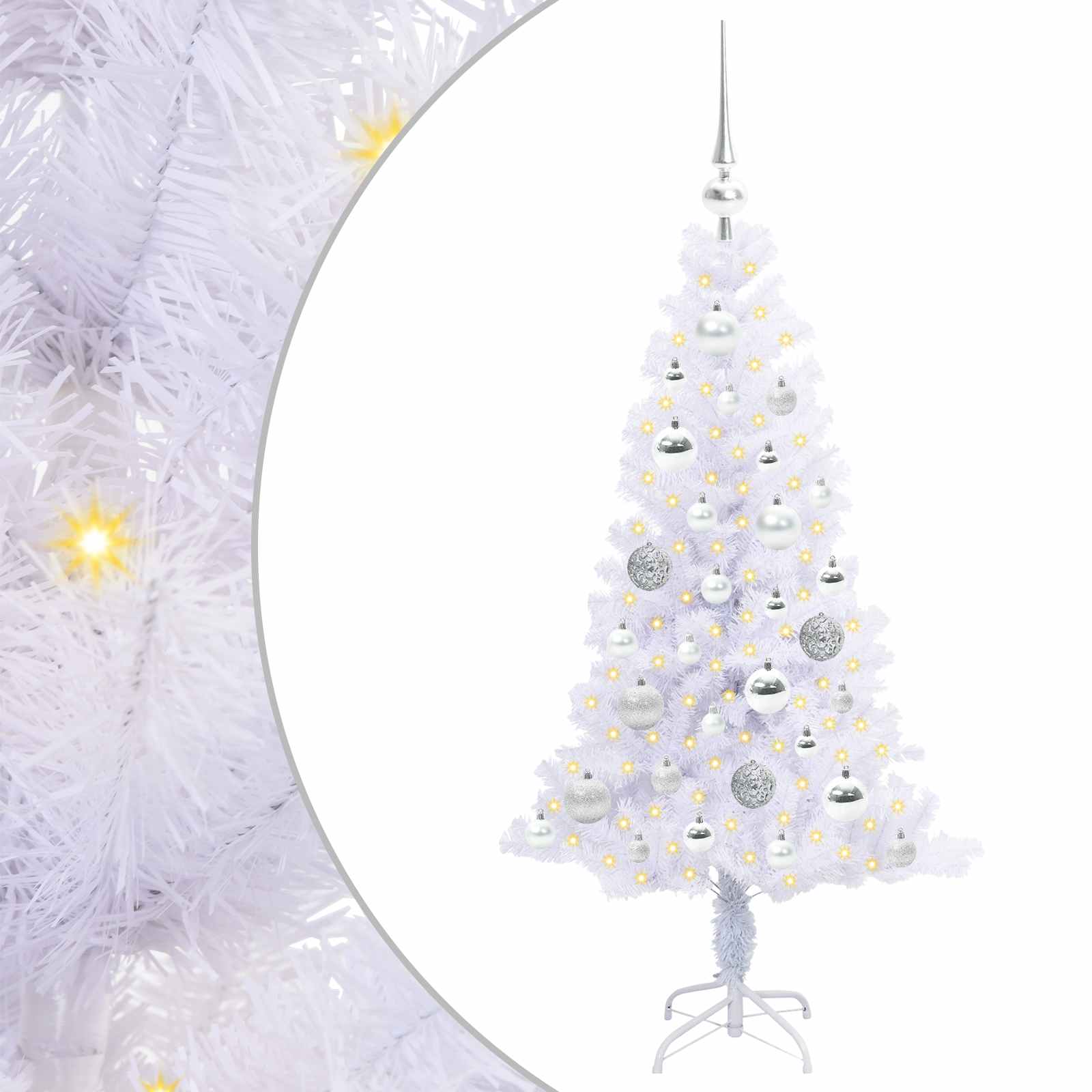 Kunstkerstboom met 150 LED Wit 120 cm PVC en Staal is nu te koop bij PeponiXL, paradijselijk wonen!