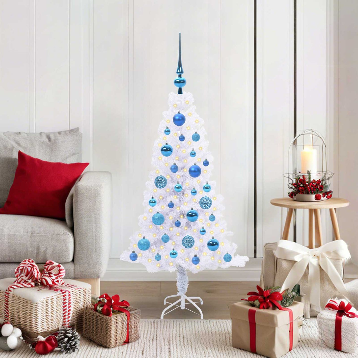 Kunstkerstboom met 150 LED Wit 120 cm PVC en Staal is nu te koop bij PeponiXL, paradijselijk wonen!