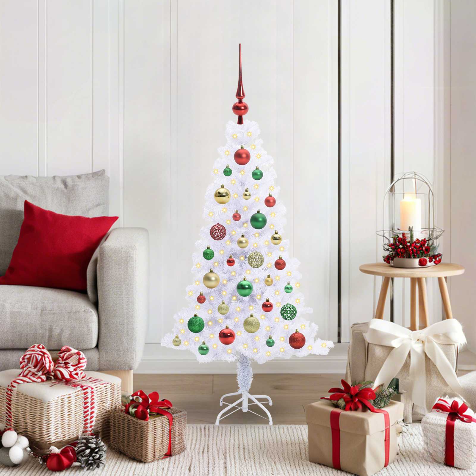 Kunstkerstboom met 150 LED Wit 120 cm PVC en Staal is nu te koop bij PeponiXL, paradijselijk wonen!