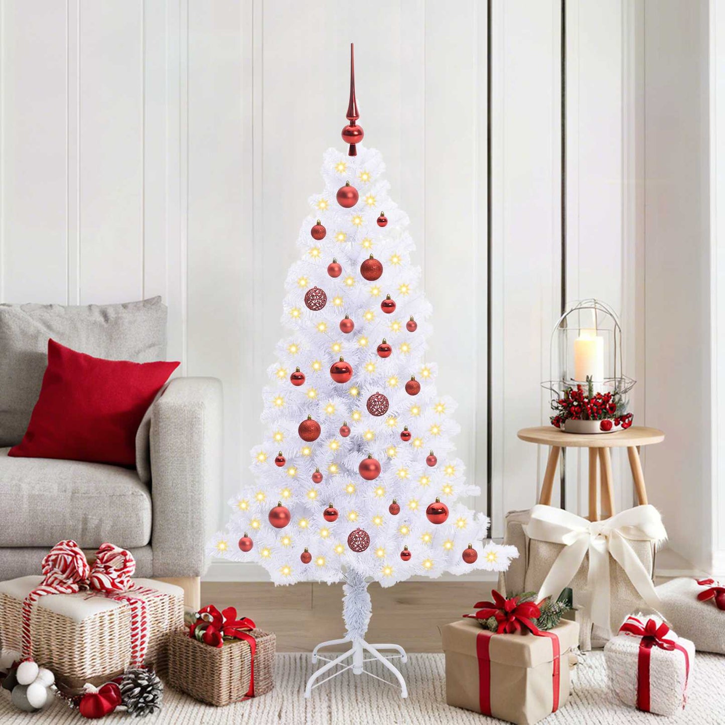 Kunstkerstboom met 150 LED Wit 150 cm PVC en Staal is nu te koop bij PeponiXL, paradijselijk wonen!