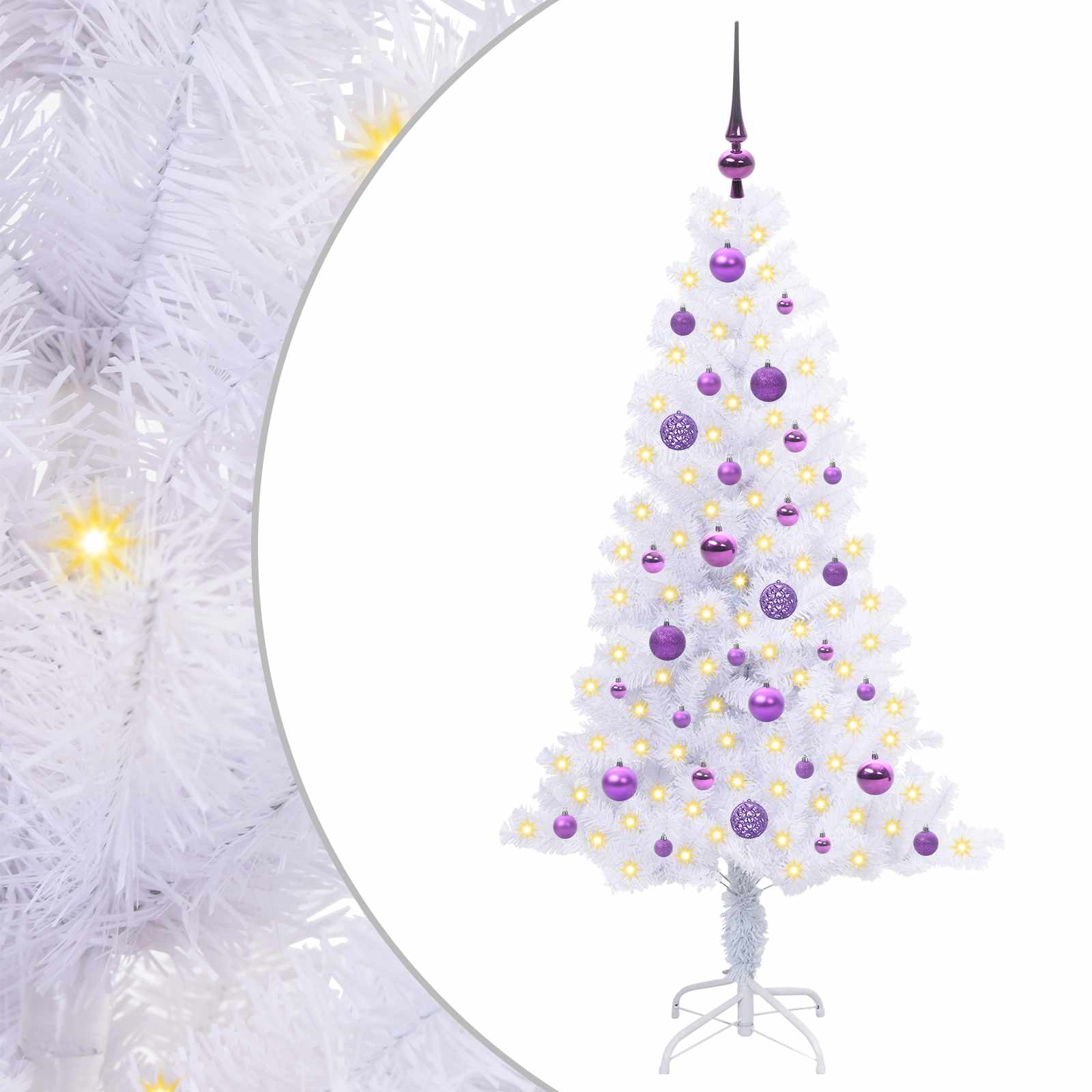Kunstkerstboom met 150 LED Wit 150 cm PVC en Staal is nu te koop bij PeponiXL, paradijselijk wonen!