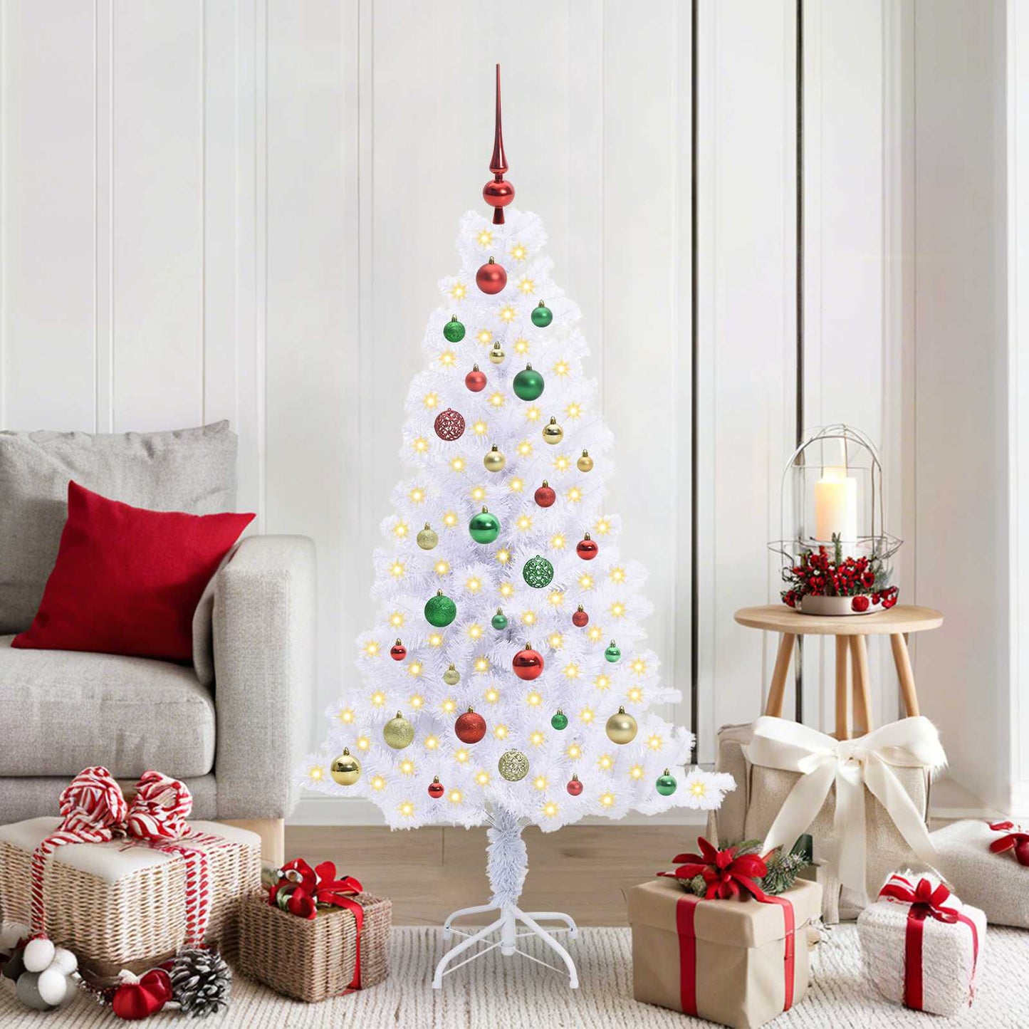 Kunstkerstboom met 150 LED Wit 150 cm PVC en Staal is nu te koop bij PeponiXL, paradijselijk wonen!