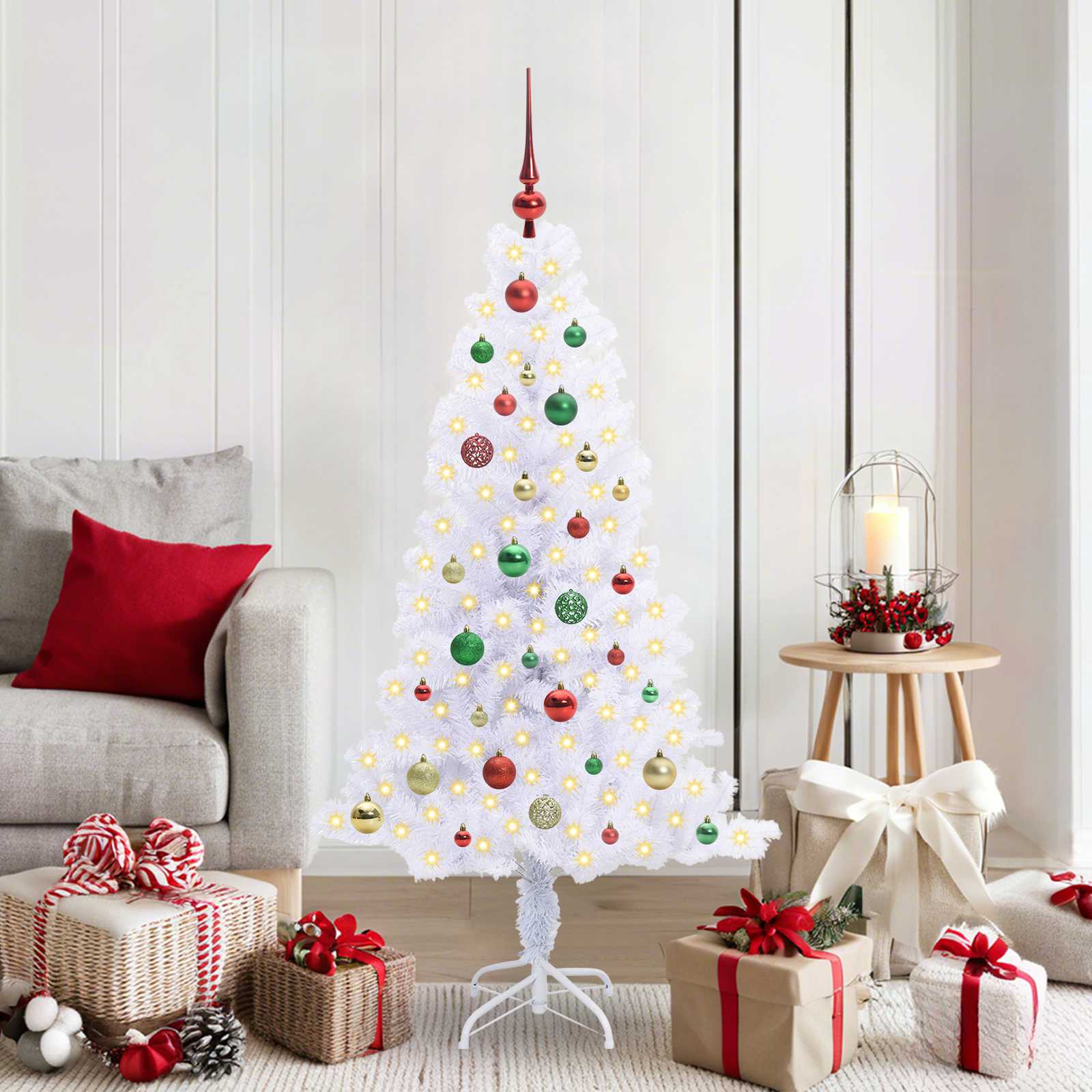 Kunstkerstboom met 150 LED Wit 150 cm PVC en Staal is nu te koop bij PeponiXL, paradijselijk wonen!