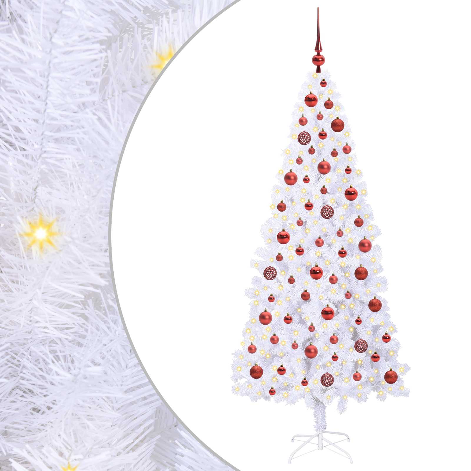 Kunstkerstboom met 300 LED Wit 180 cm PVC en staal is nu te koop bij PeponiXL, paradijselijk wonen!
