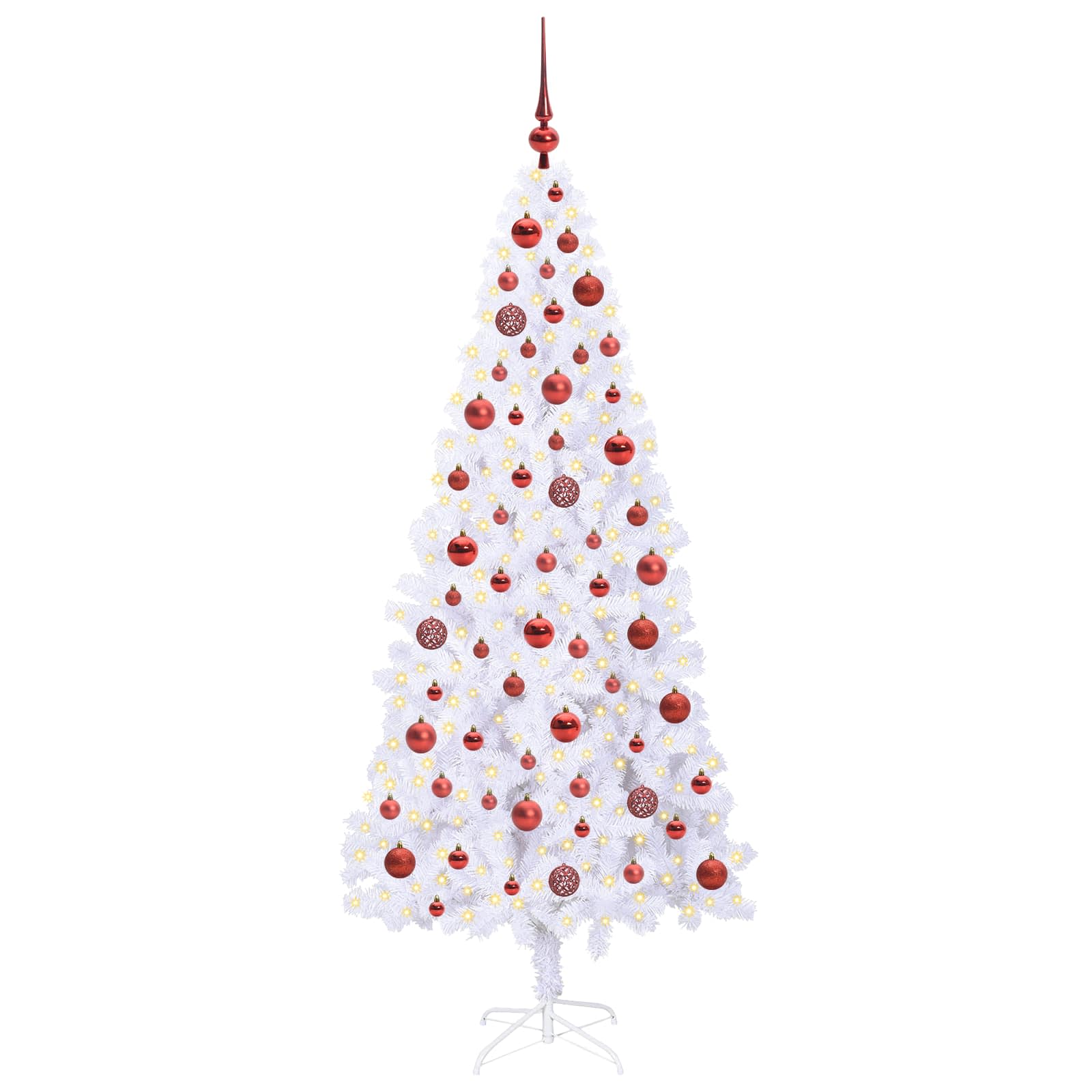 Kunstkerstboom met 300 LED Wit 180 cm PVC en staal is nu te koop bij PeponiXL, paradijselijk wonen!