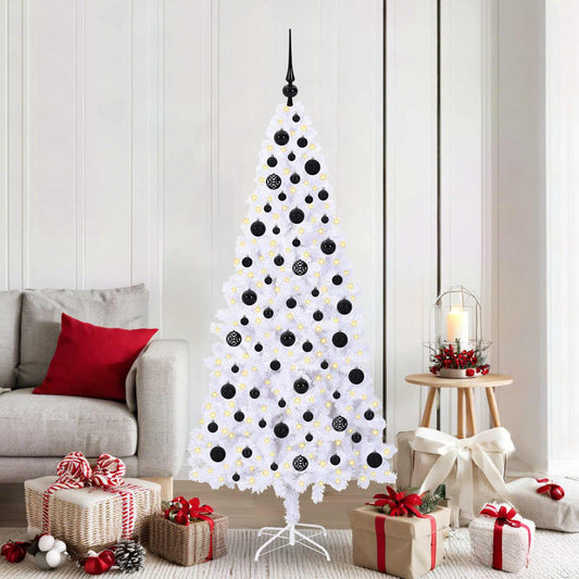 Kunstkerstboom met 300 LED Wit 180 cm PVC en staal is nu te koop bij PeponiXL, paradijselijk wonen!