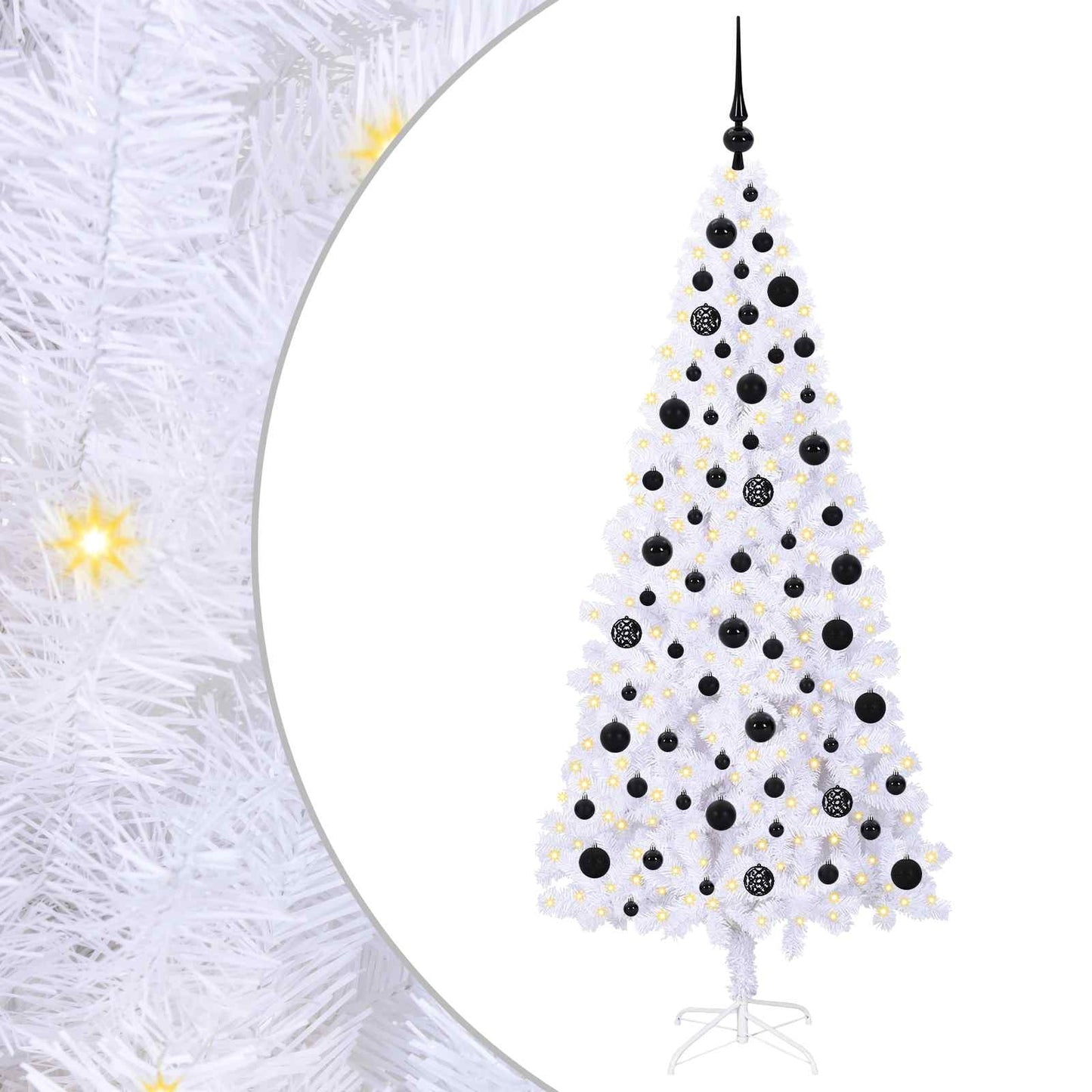 Kunstkerstboom met 300 LED Wit 180 cm PVC en staal is nu te koop bij PeponiXL, paradijselijk wonen!