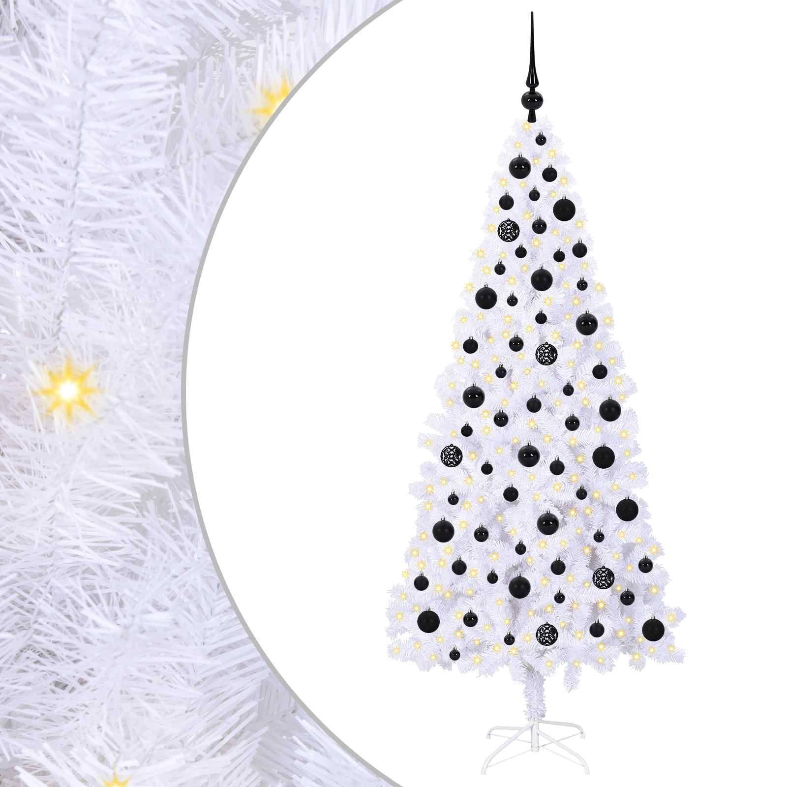 Kunstkerstboom met 300 LED Wit 180 cm PVC en staal is nu te koop bij PeponiXL, paradijselijk wonen!