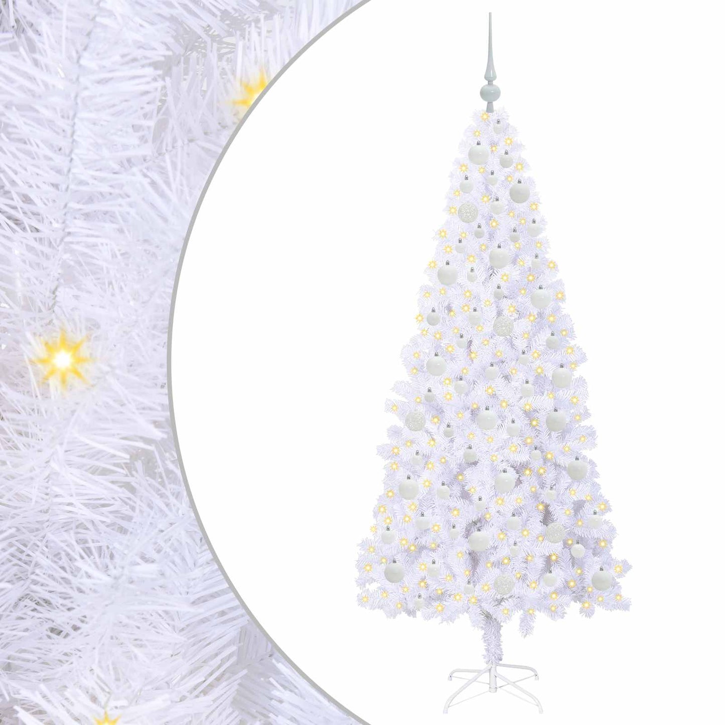Kunstkerstboom met 300 LED Wit 180 cm PVC en staal is nu te koop bij PeponiXL, paradijselijk wonen!