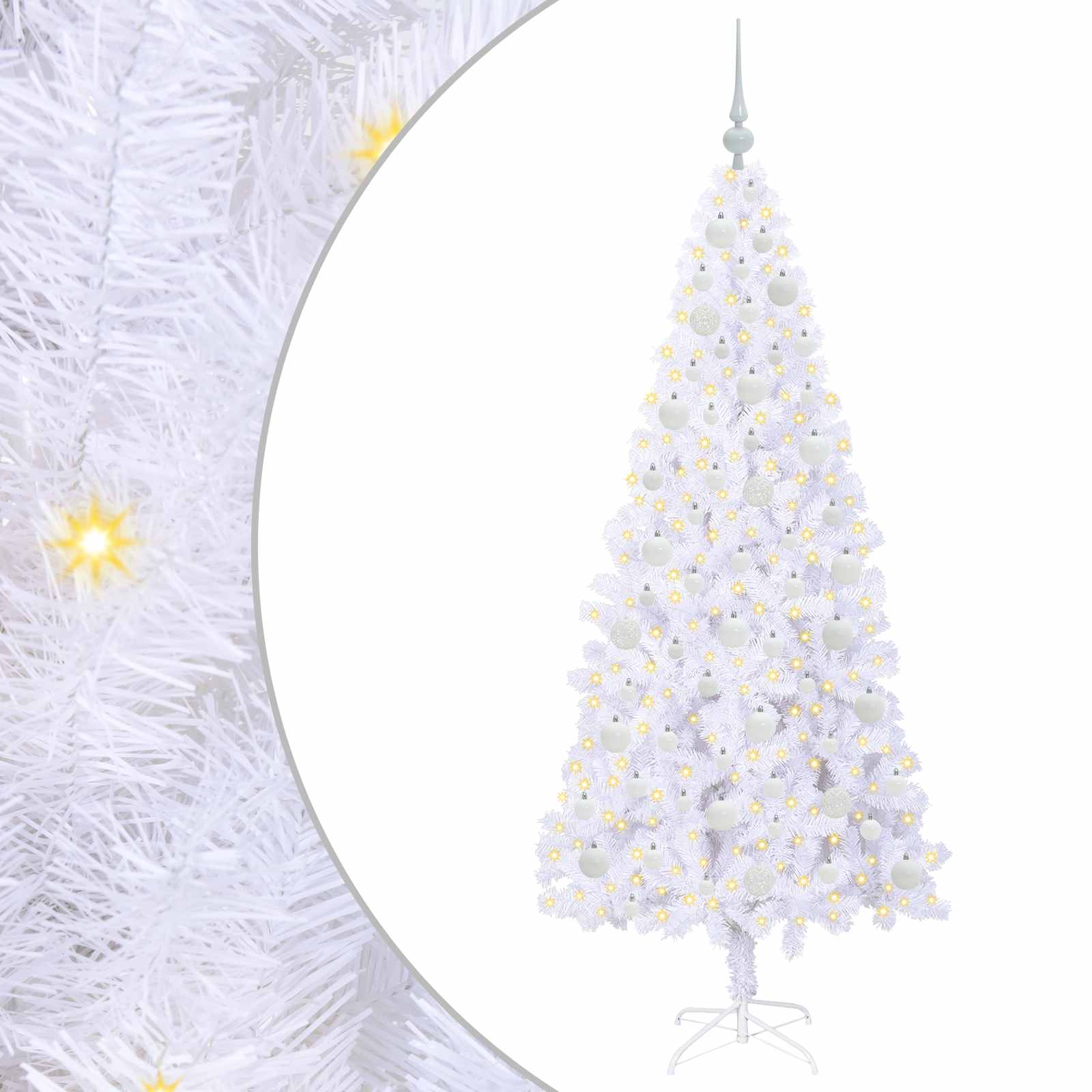 Kunstkerstboom met 300 LED Wit 180 cm PVC en staal is nu te koop bij PeponiXL, paradijselijk wonen!