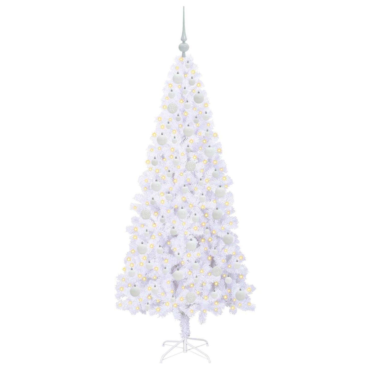 Kunstkerstboom met 300 LED Wit 180 cm PVC en staal is nu te koop bij PeponiXL, paradijselijk wonen!
