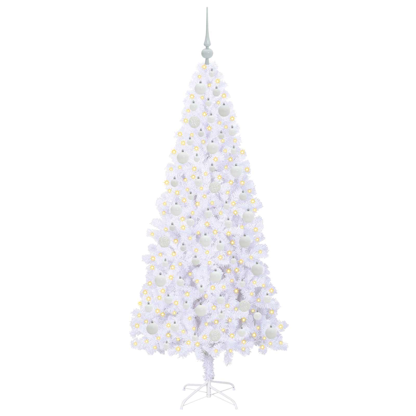 Kunstkerstboom met 300 LED Wit 180 cm PVC en staal is nu te koop bij PeponiXL, paradijselijk wonen!