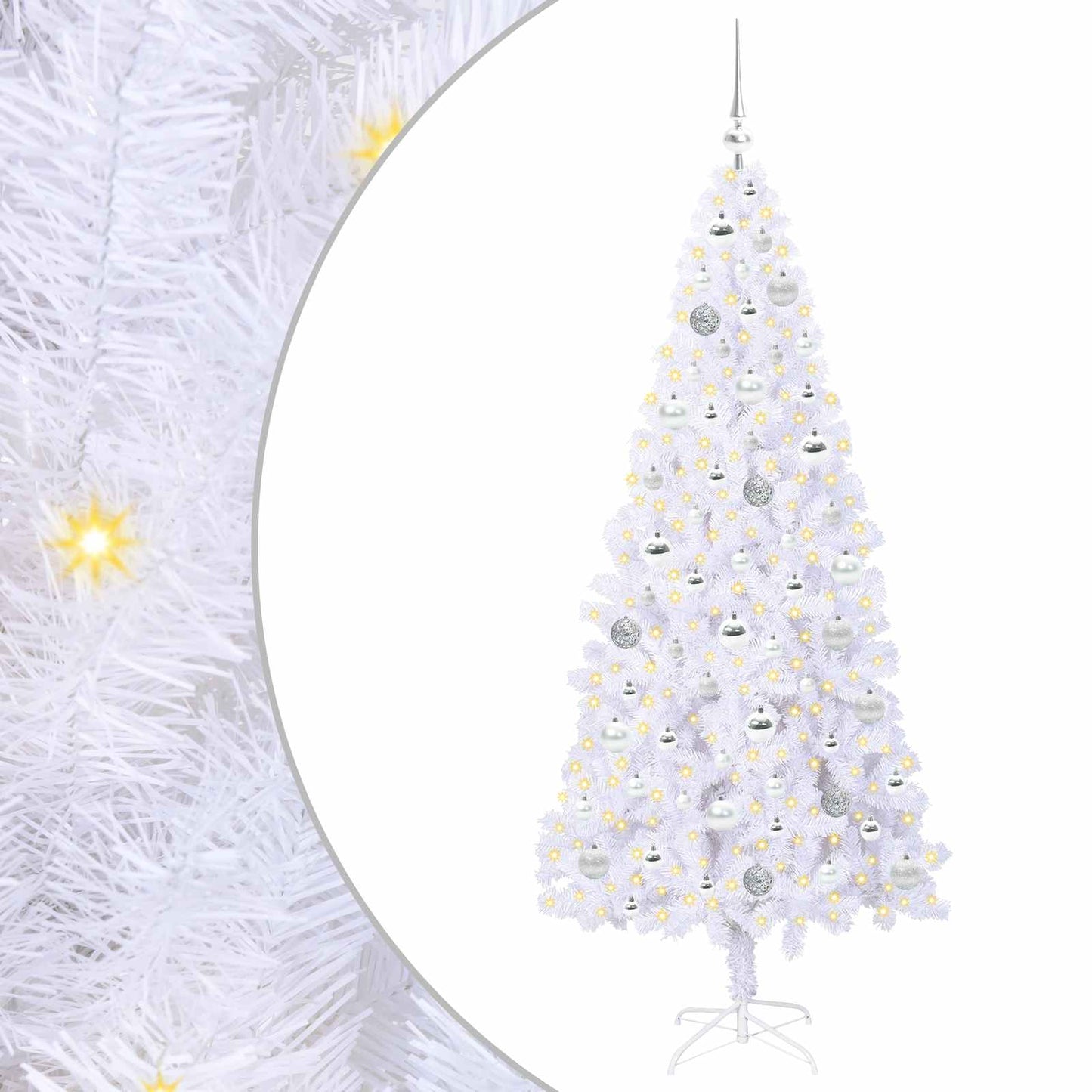 Kunstkerstboom met 300 LED Wit 180 cm PVC en staal is nu te koop bij PeponiXL, paradijselijk wonen!