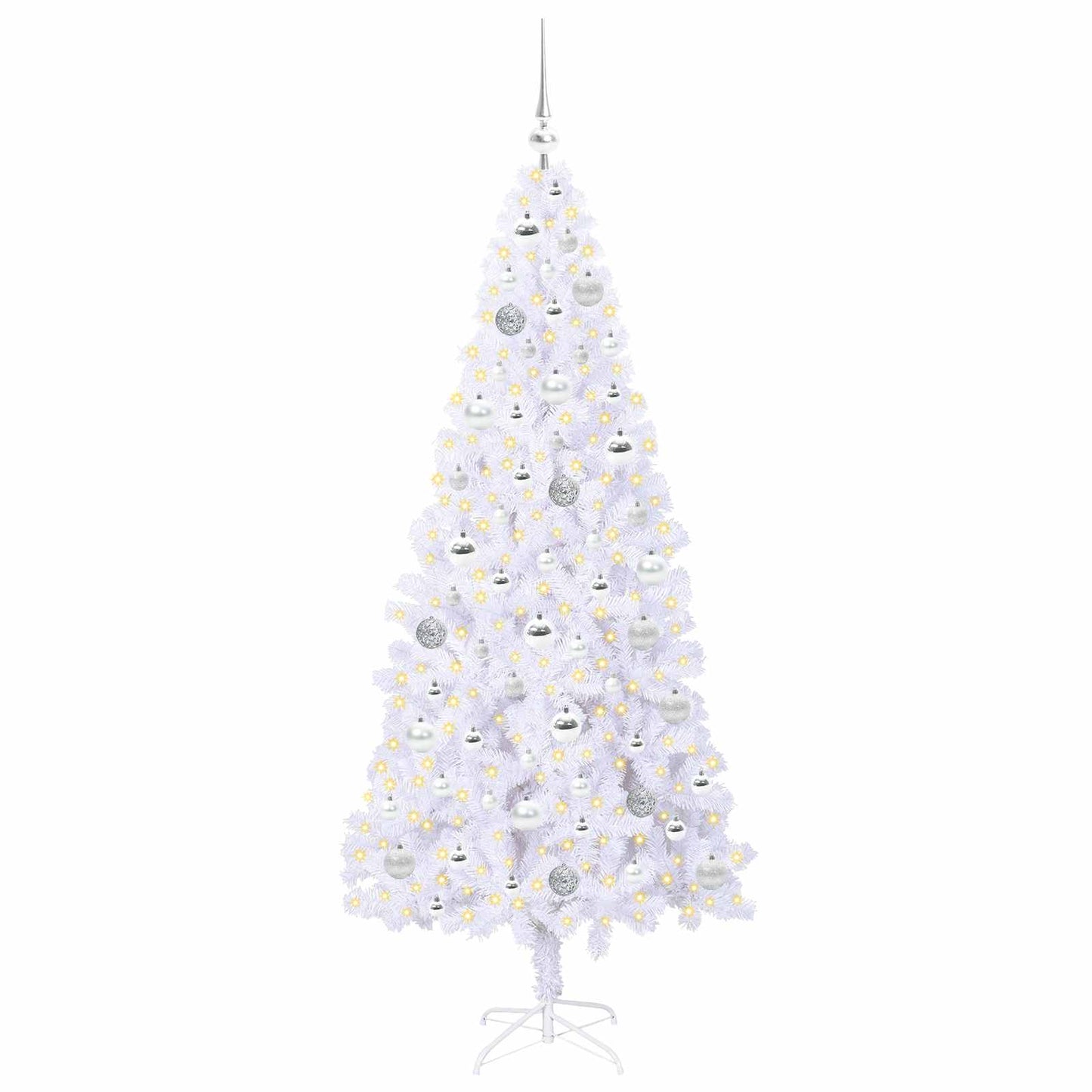 Kunstkerstboom met 300 LED Wit 180 cm PVC en staal is nu te koop bij PeponiXL, paradijselijk wonen!