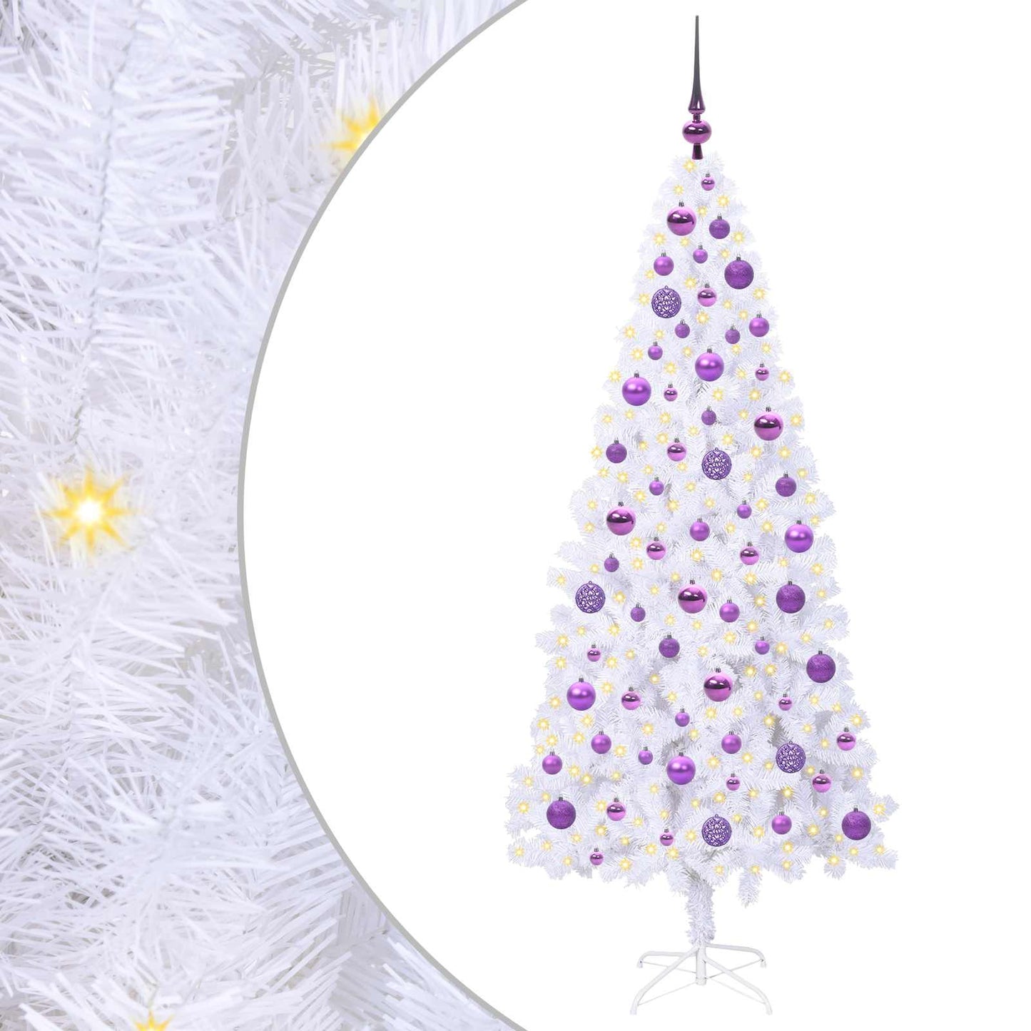 Kunstkerstboom met 300 LED Wit 180 cm PVC en staal is nu te koop bij PeponiXL, paradijselijk wonen!