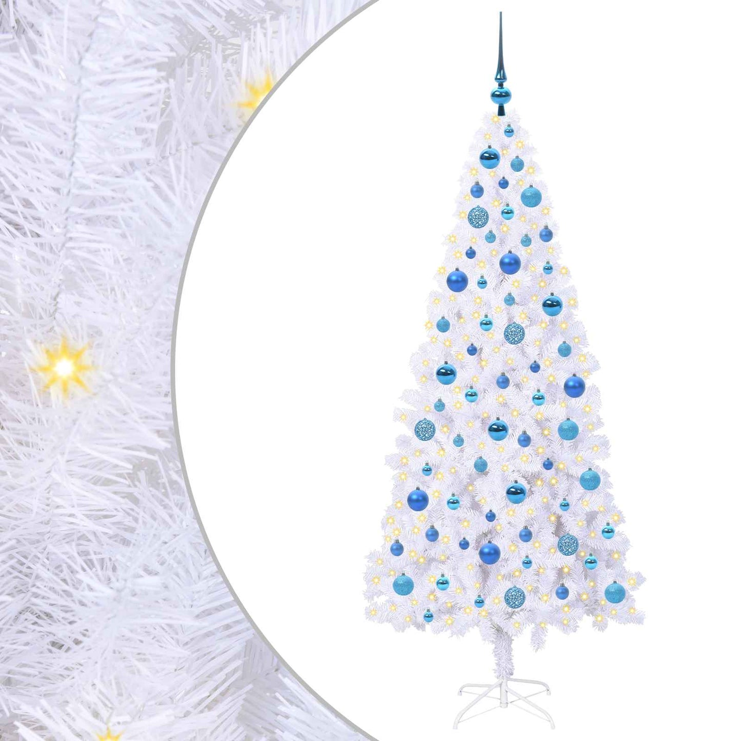 Kunstkerstboom met 300 LED Wit 180 cm PVC en staal is nu te koop bij PeponiXL, paradijselijk wonen!