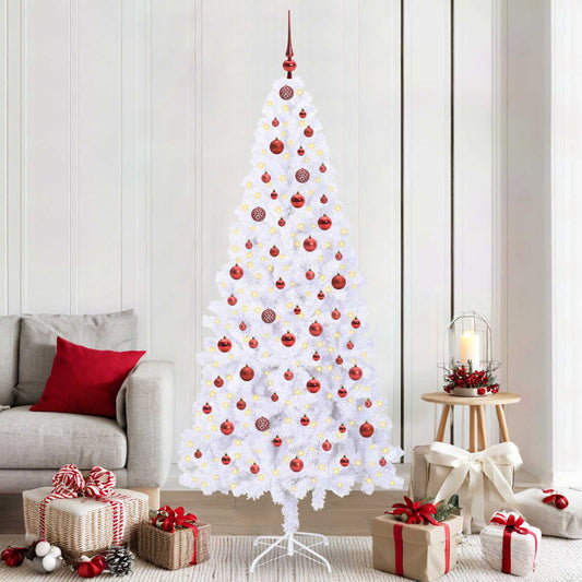 Kunstkerstboom met 300 LED Wit 210 cm PVC en staal is nu te koop bij PeponiXL, paradijselijk wonen!