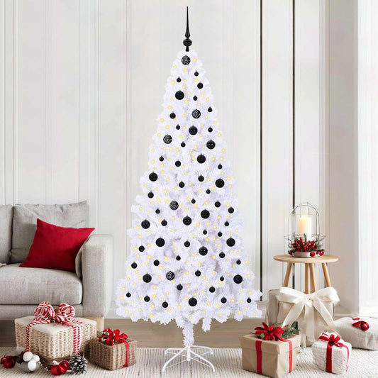 Kunstkerstboom met 300 LED Wit 210 cm PVC en staal is nu te koop bij PeponiXL, paradijselijk wonen!
