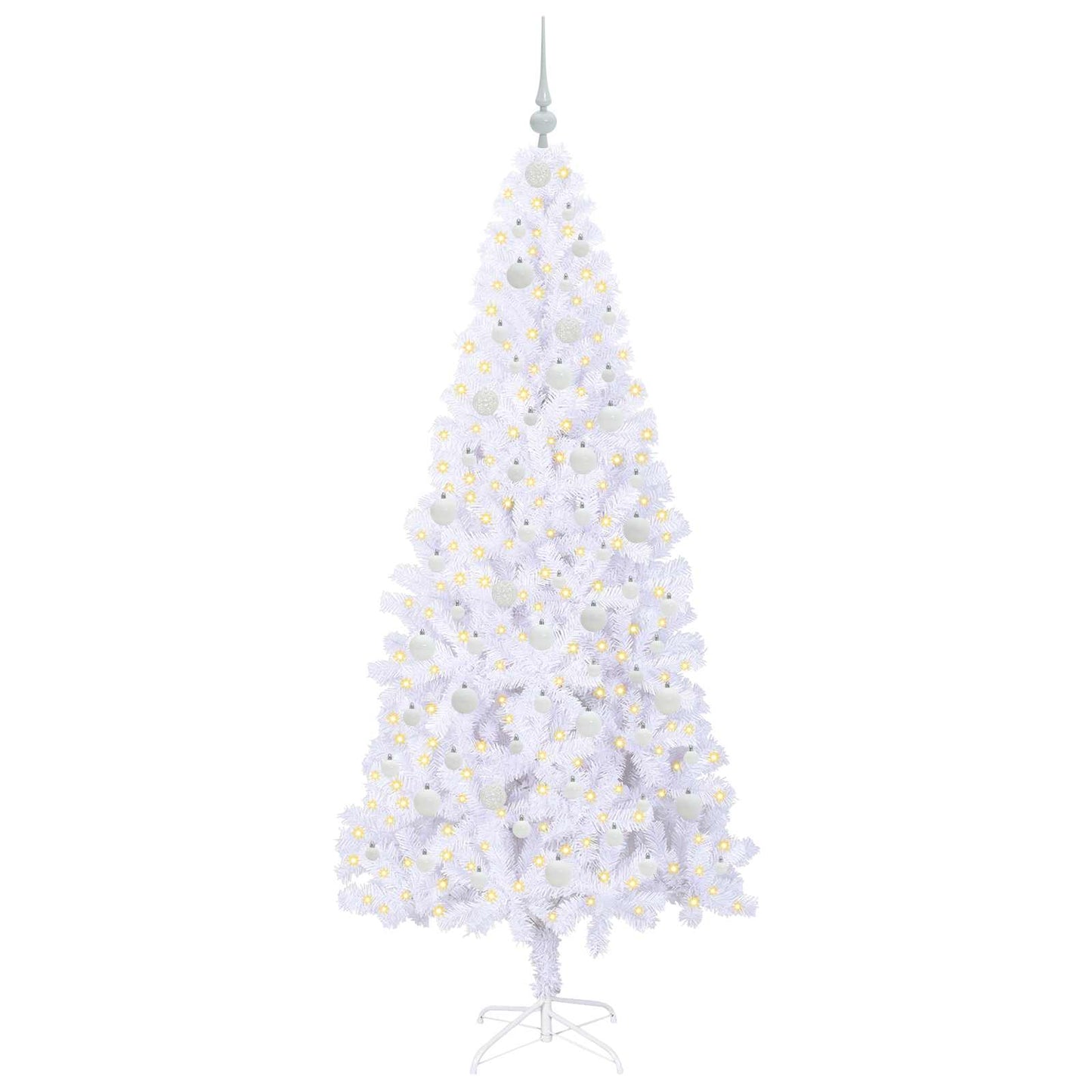 Kunstkerstboom met 300 LED Wit 210 cm PVC en staal is nu te koop bij PeponiXL, paradijselijk wonen!