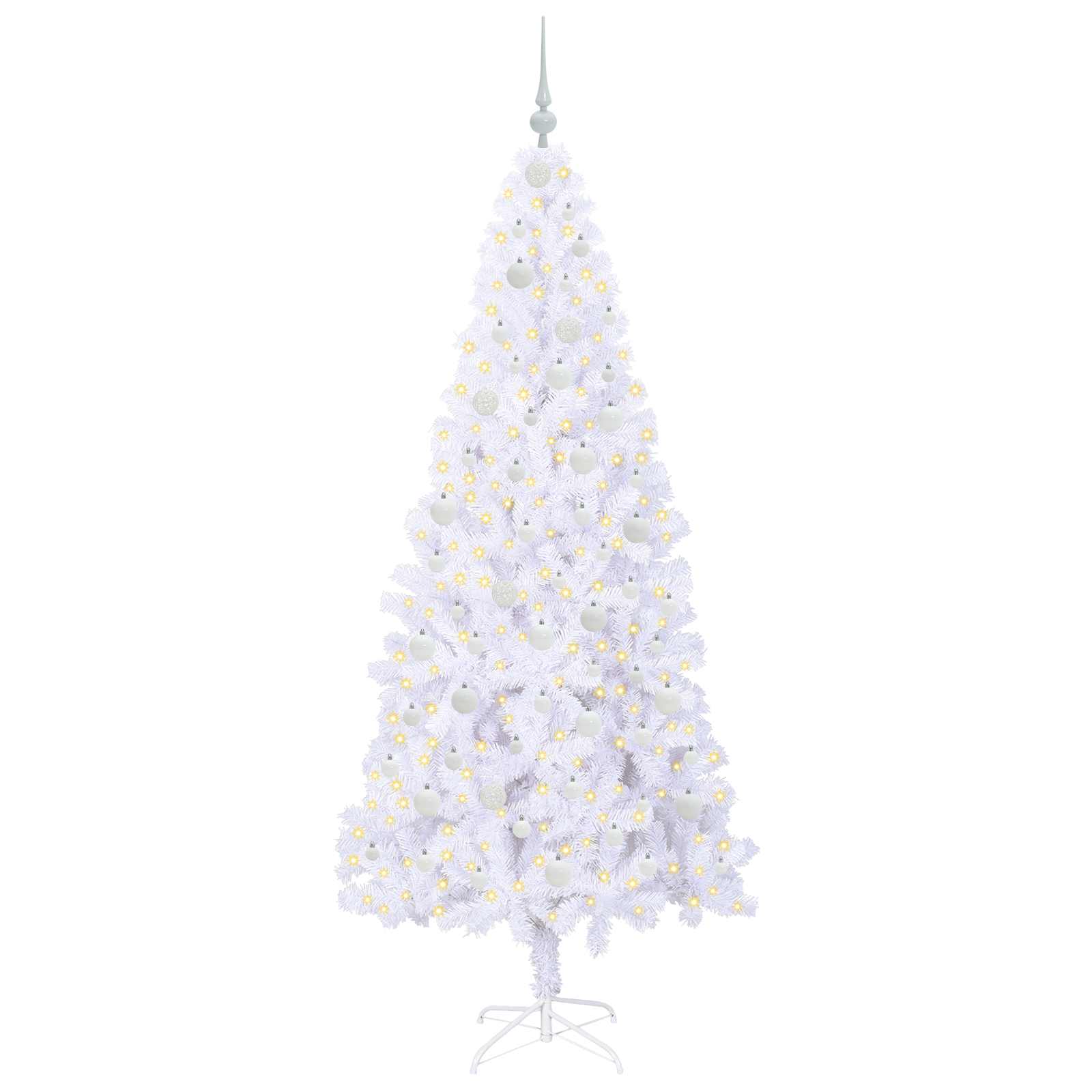 Kunstkerstboom met 300 LED Wit 210 cm PVC en staal is nu te koop bij PeponiXL, paradijselijk wonen!