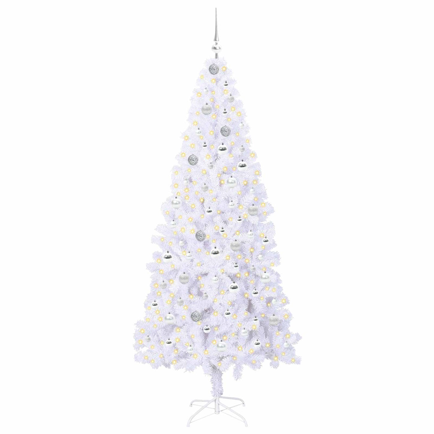 Kunstkerstboom met 300 LED Wit 210 cm PVC en staal is nu te koop bij PeponiXL, paradijselijk wonen!