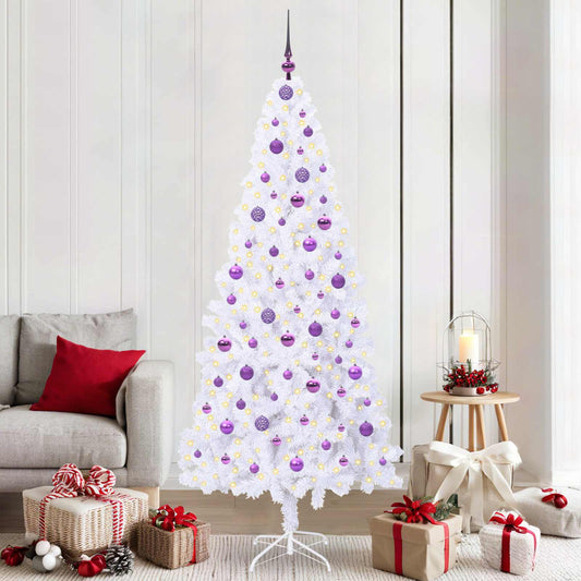 Kunstkerstboom met 300 LED Wit 210 cm PVC en staal is nu te koop bij PeponiXL, paradijselijk wonen!