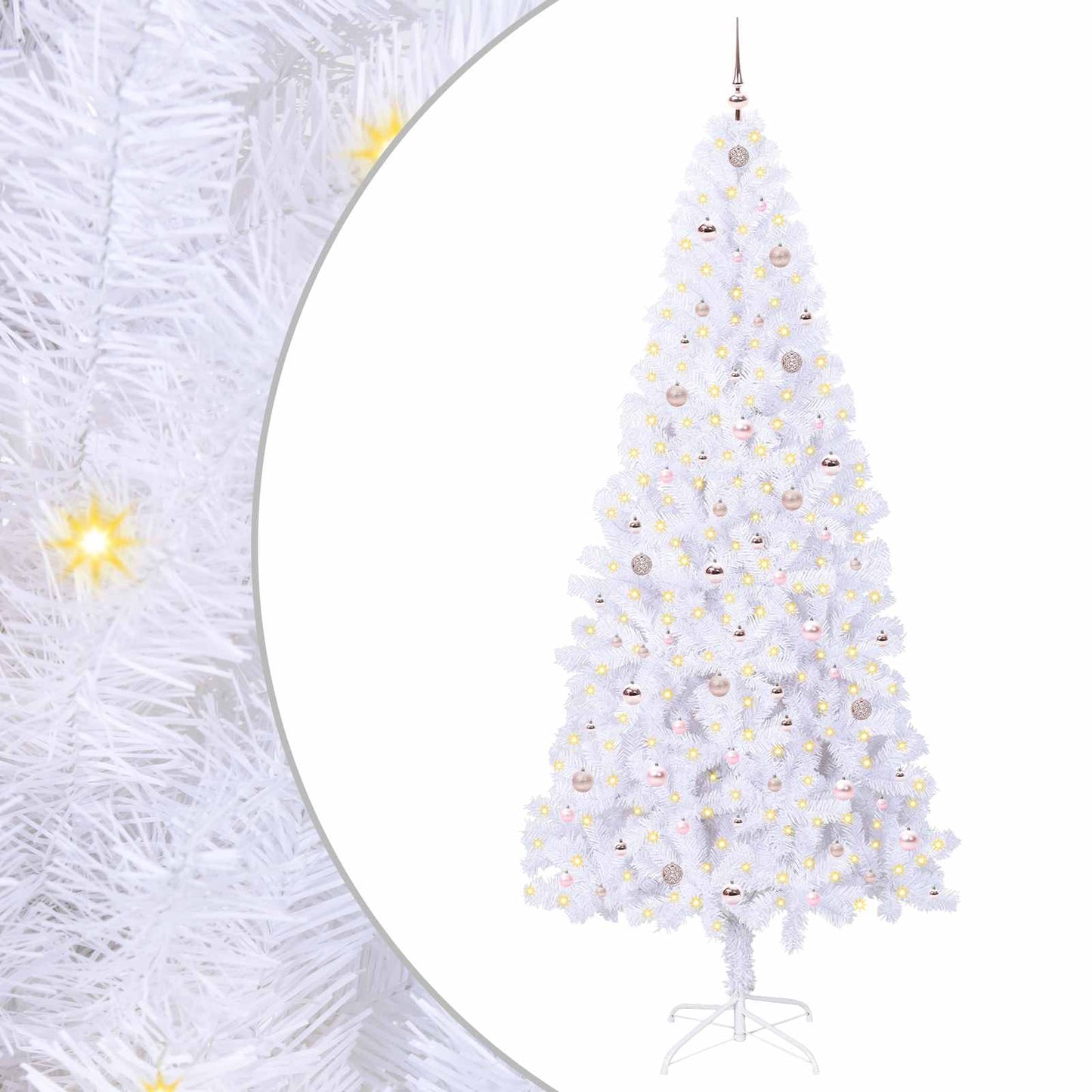 Kunstkerstboom met 300 LED Wit 240 cm PVC en staal is nu te koop bij PeponiXL, paradijselijk wonen!