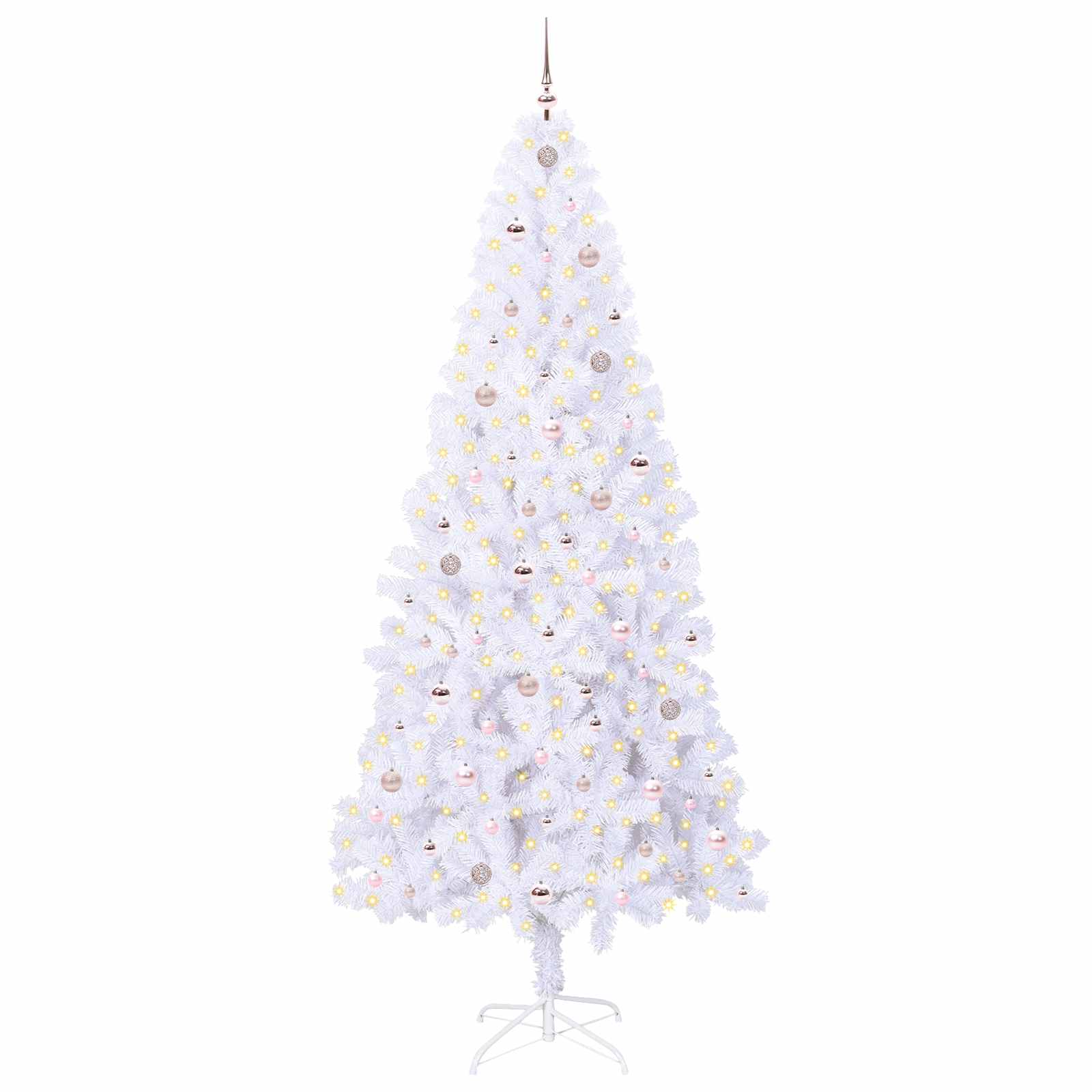 Kunstkerstboom met 300 LED Wit 240 cm PVC en staal is nu te koop bij PeponiXL, paradijselijk wonen!