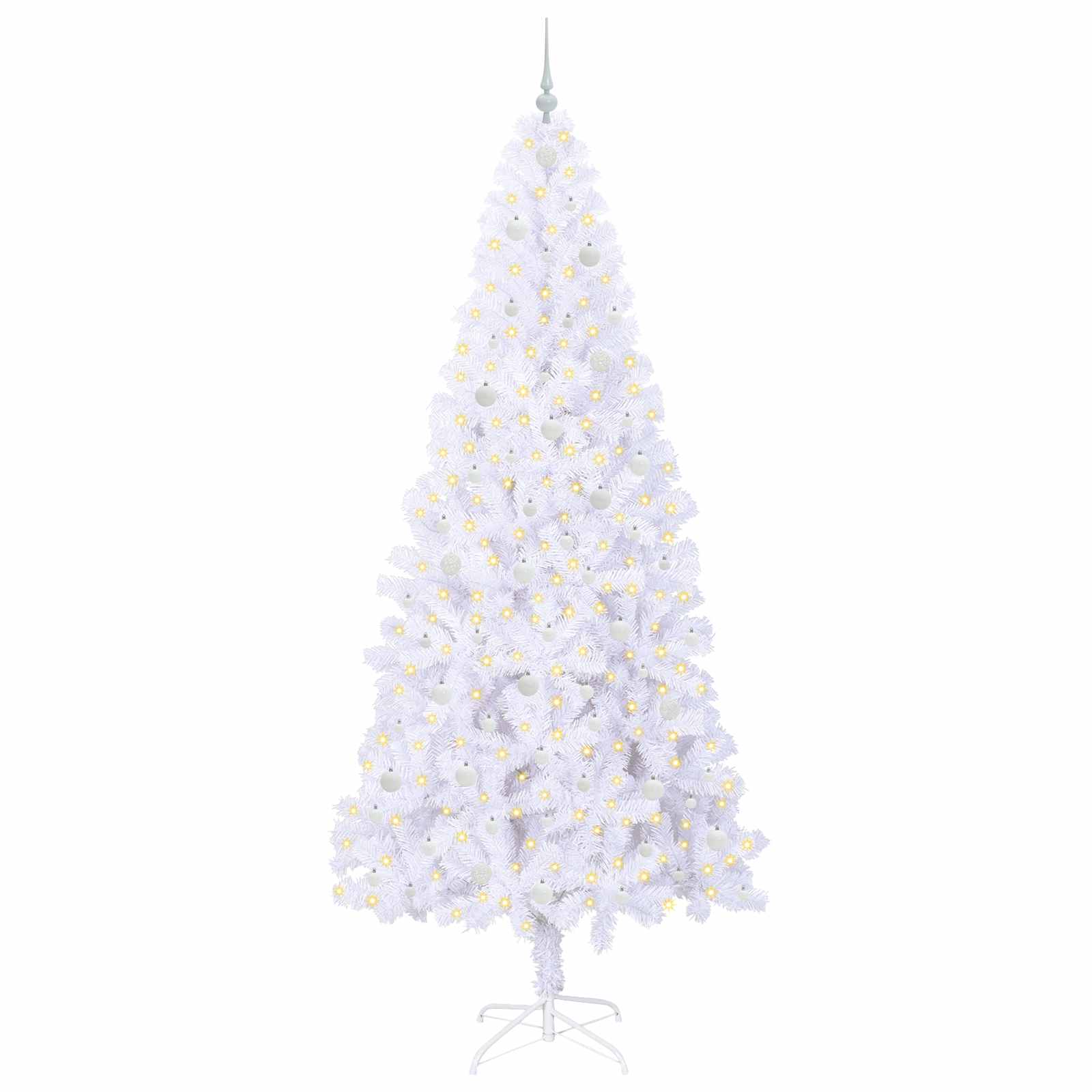 Kunstkerstboom met 300 LED Wit 240 cm PVC en staal is nu te koop bij PeponiXL, paradijselijk wonen!