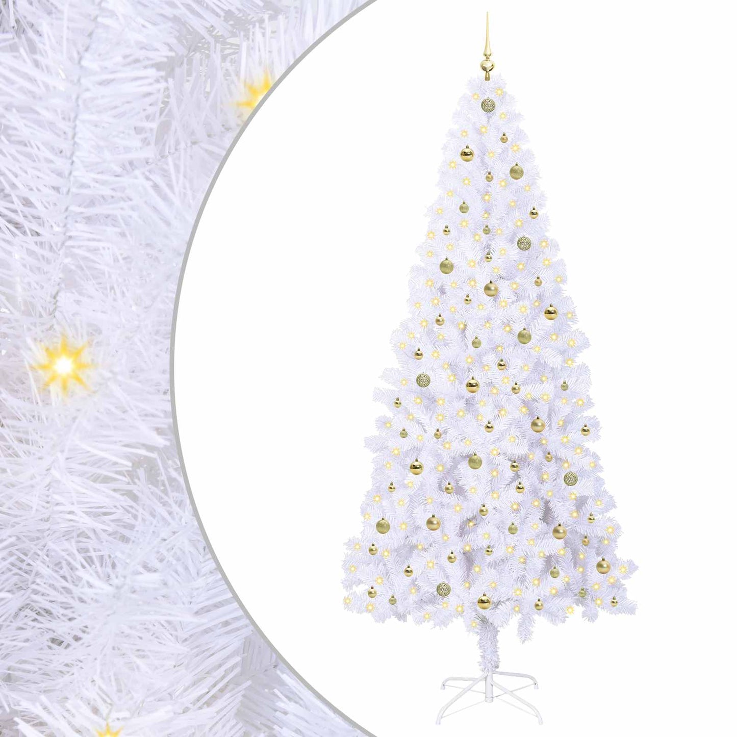 Kunstkerstboom met 300 LED Wit 240 cm PVC en staal is nu te koop bij PeponiXL, paradijselijk wonen!