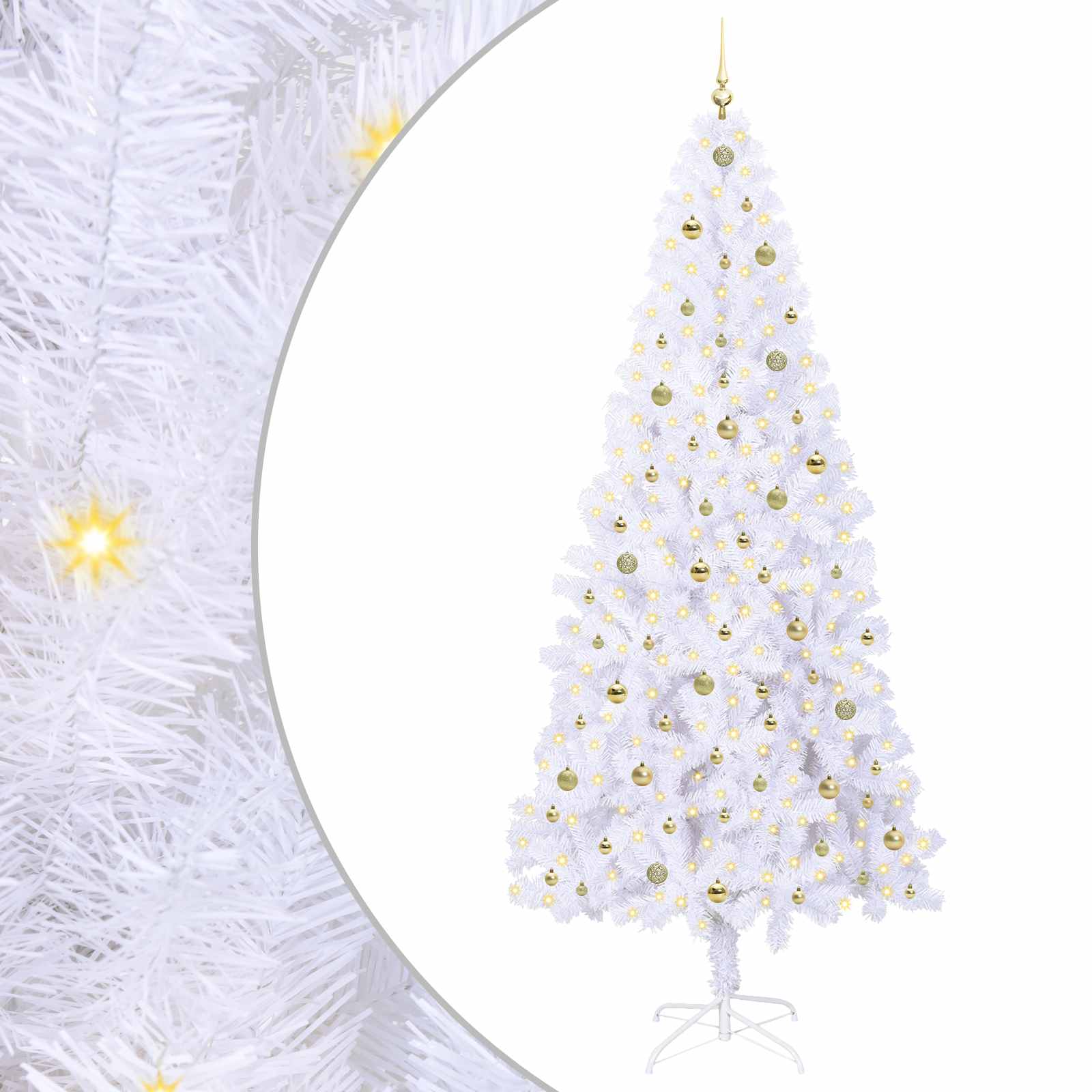 Kunstkerstboom met 300 LED Wit 240 cm PVC en staal is nu te koop bij PeponiXL, paradijselijk wonen!