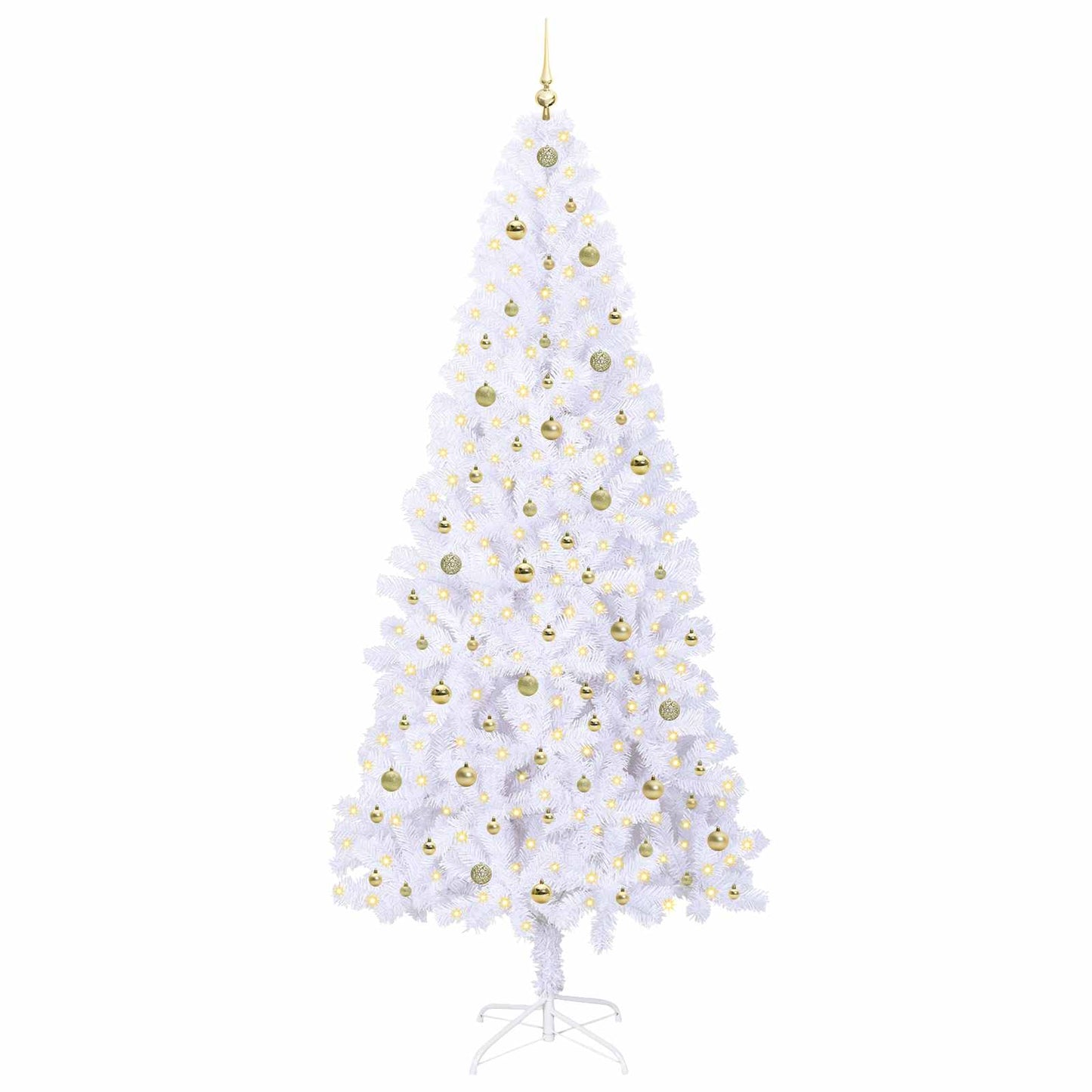 Kunstkerstboom met 300 LED Wit 240 cm PVC en staal is nu te koop bij PeponiXL, paradijselijk wonen!