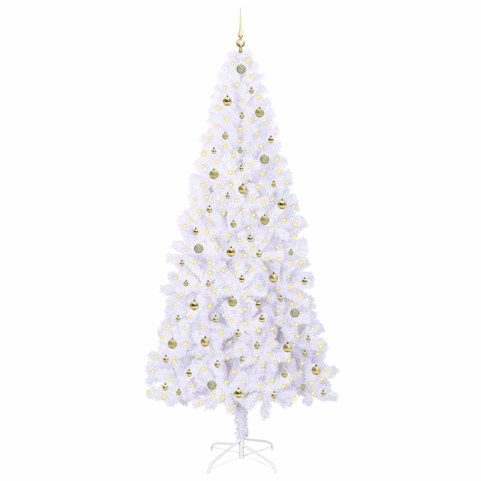 Kunstkerstboom met 300 LED Wit 240 cm PVC en staal is nu te koop bij PeponiXL, paradijselijk wonen!
