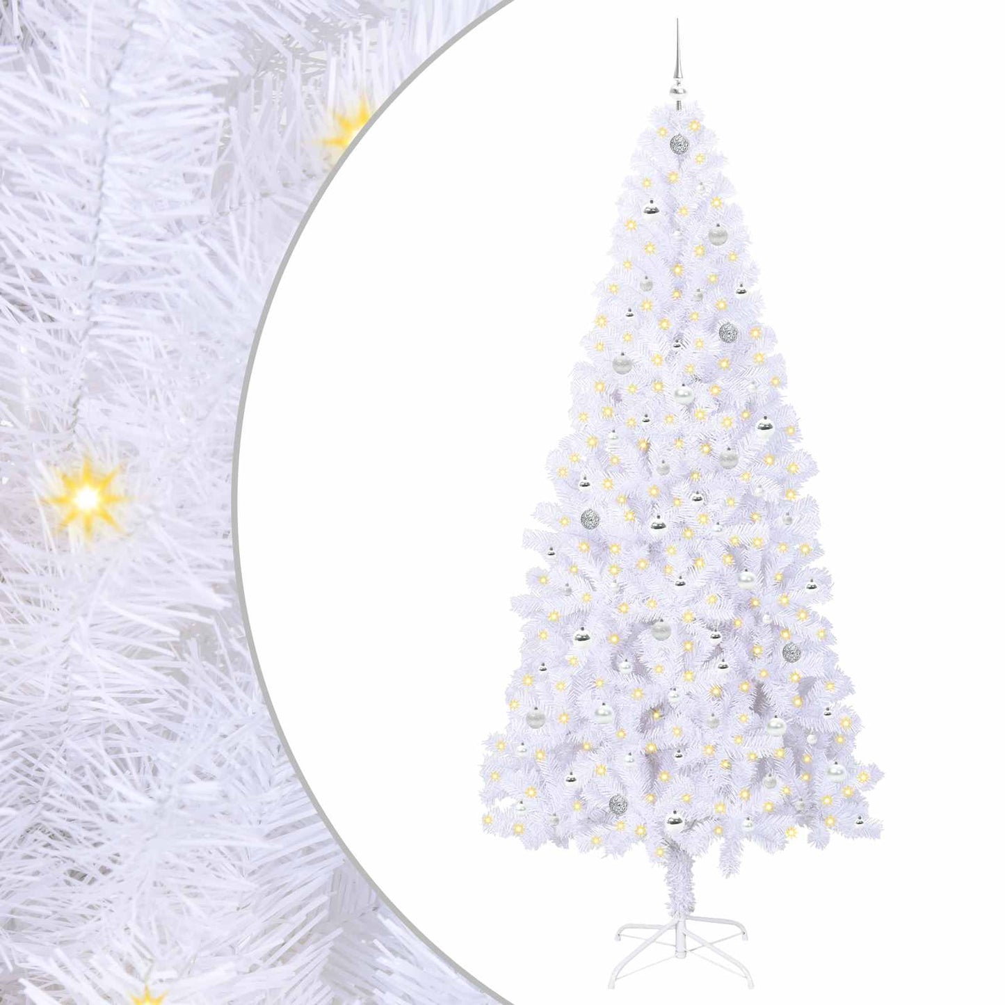 Kunstkerstboom met 300 LED Wit 240 cm PVC en staal is nu te koop bij PeponiXL, paradijselijk wonen!