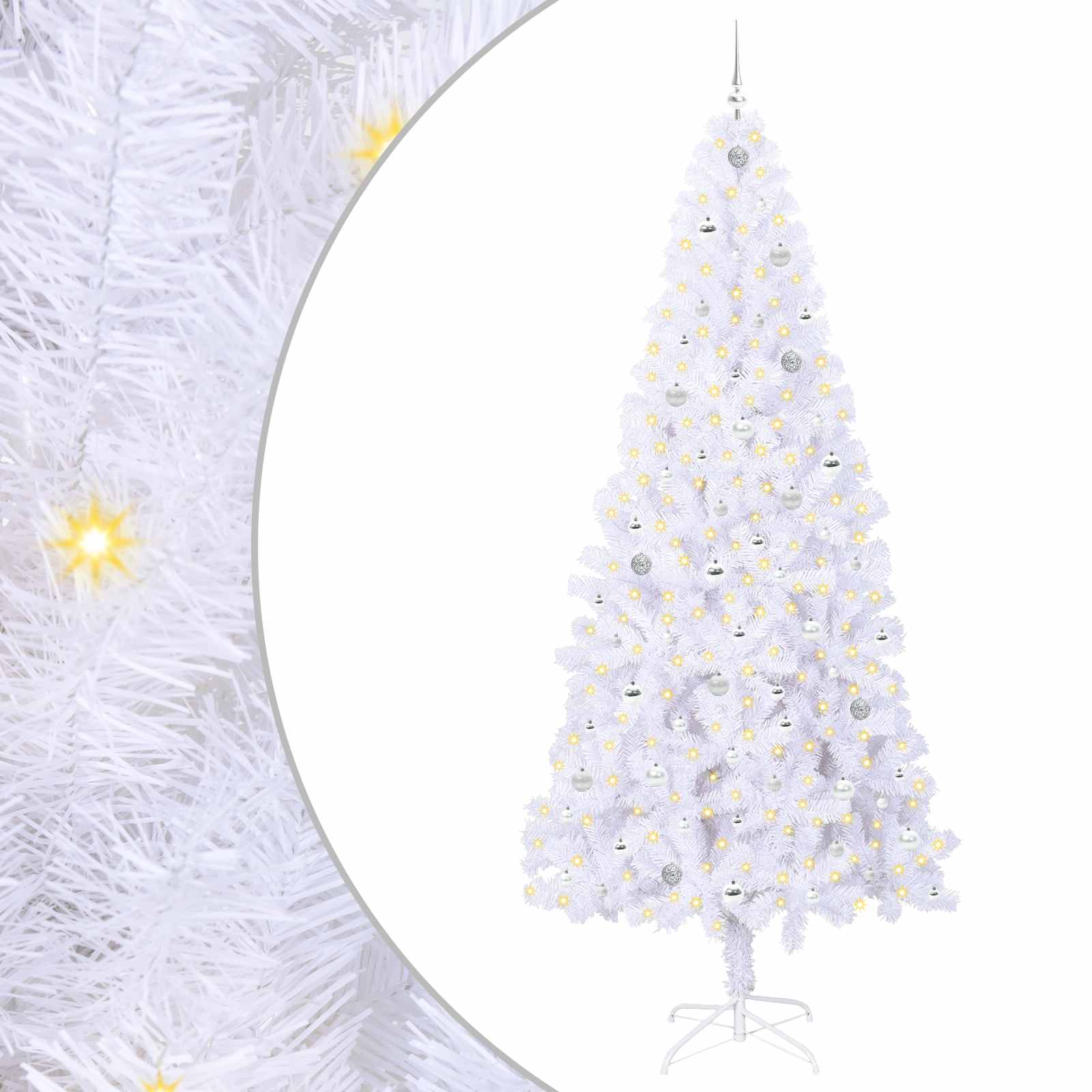 Kunstkerstboom met 300 LED Wit 240 cm PVC en staal is nu te koop bij PeponiXL, paradijselijk wonen!