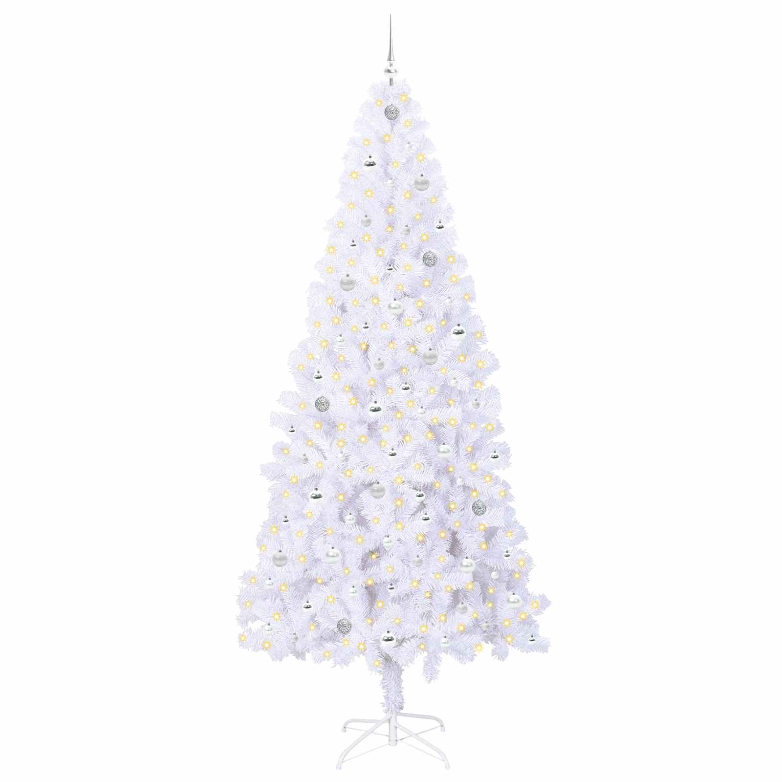 Kunstkerstboom met 300 LED Wit 240 cm PVC en staal is nu te koop bij PeponiXL, paradijselijk wonen!