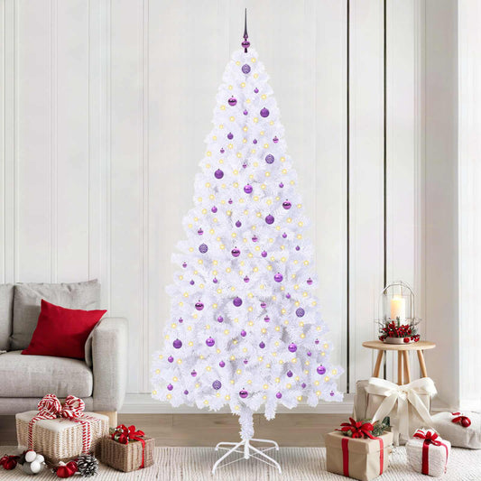 Kunstkerstboom met 300 LED Wit 240 cm PVC en staal is nu te koop bij PeponiXL, paradijselijk wonen!