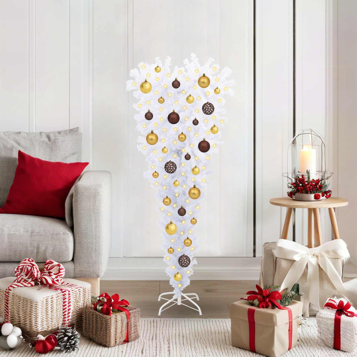 Kunstkerstboom met 150 LED Wit 120 cm PVC en Staal is nu te koop bij PeponiXL, paradijselijk wonen!