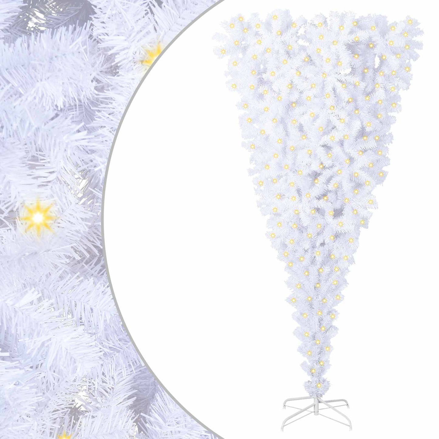 Kunstkerstboom met 300 LED Wit 210 cm PVC en staal is nu te koop bij PeponiXL, paradijselijk wonen!