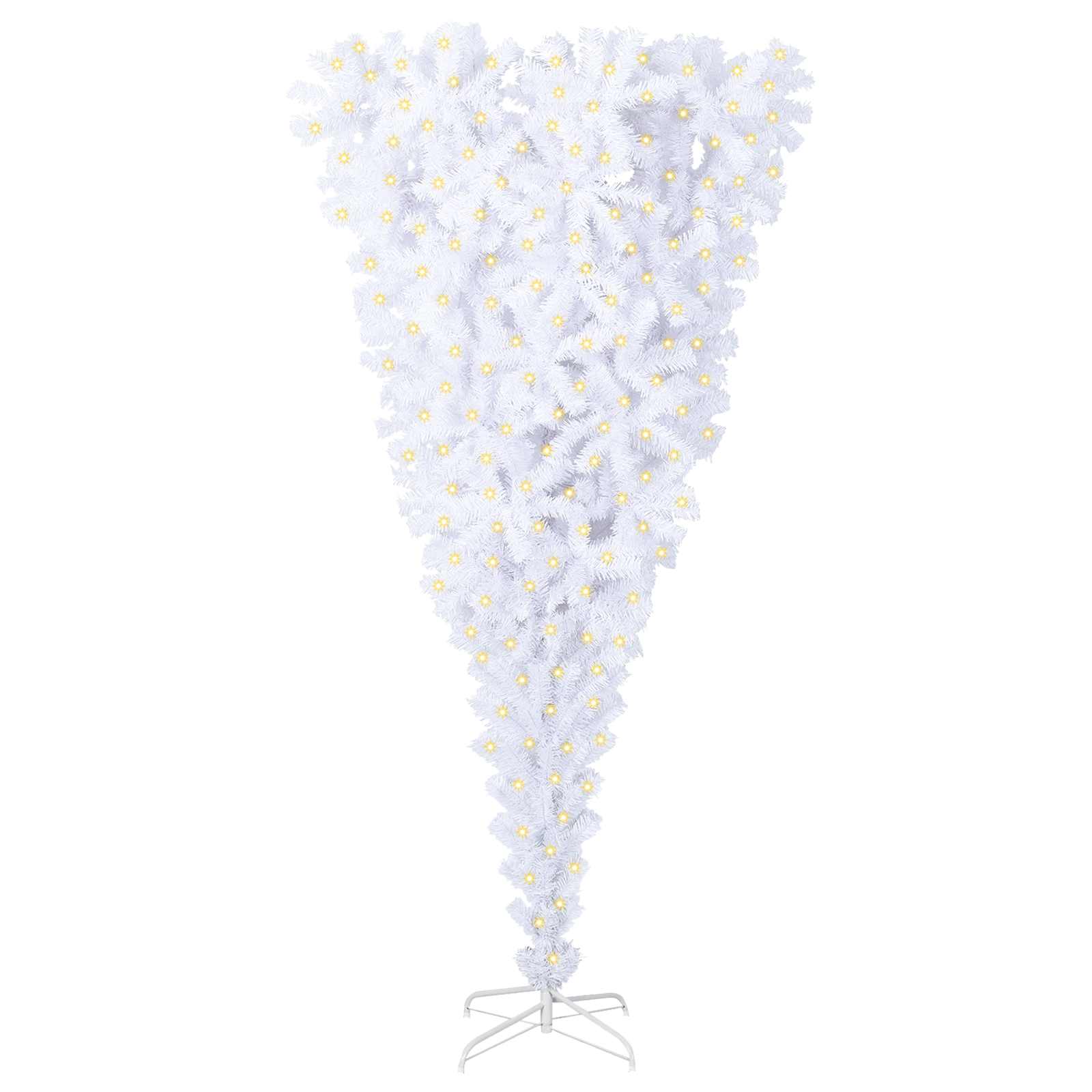 Kunstkerstboom met 300 LED Wit 210 cm PVC en staal is nu te koop bij PeponiXL, paradijselijk wonen!