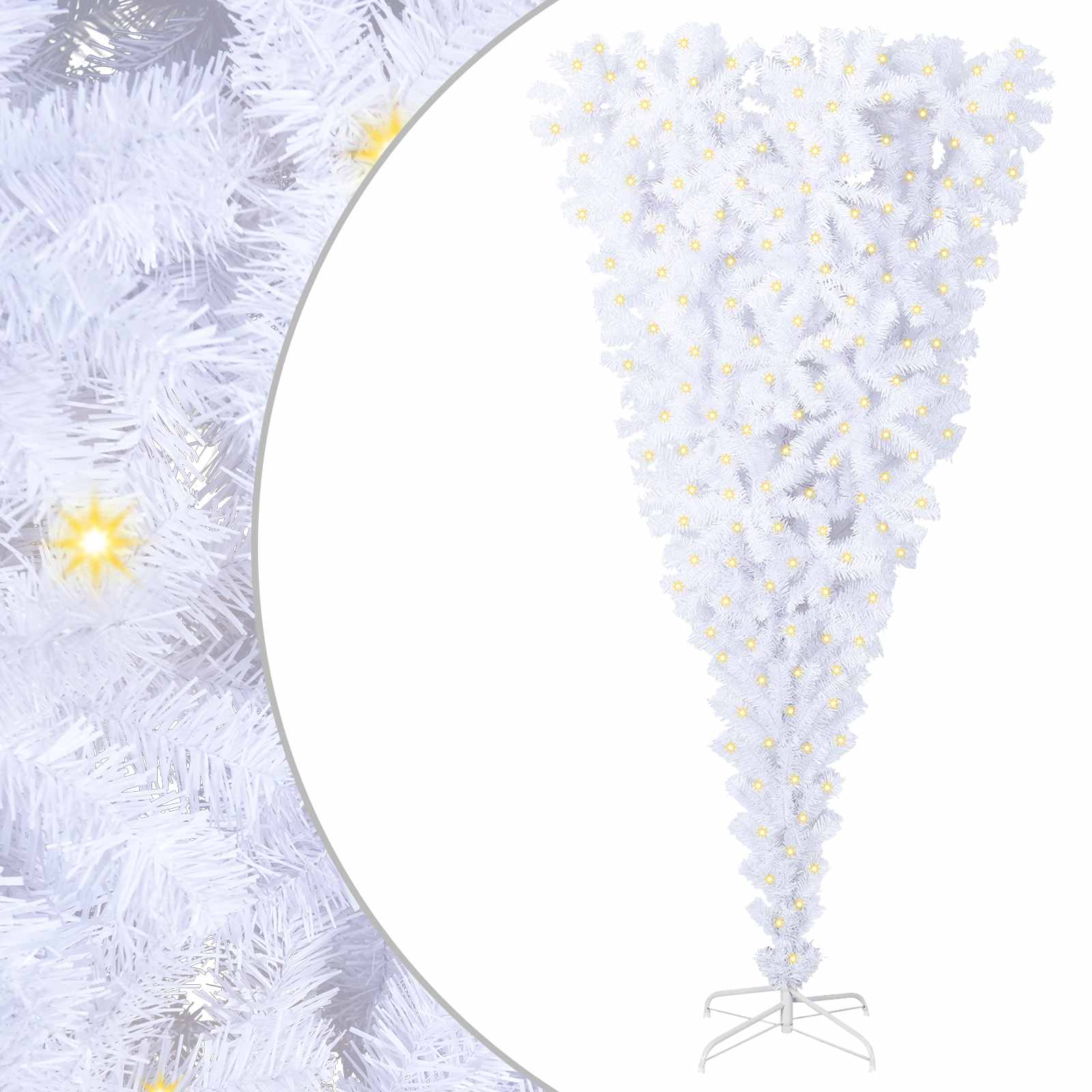 Kunstkerstboom met 300 LED Wit 240 cm PVC en staal is nu te koop bij PeponiXL, paradijselijk wonen!