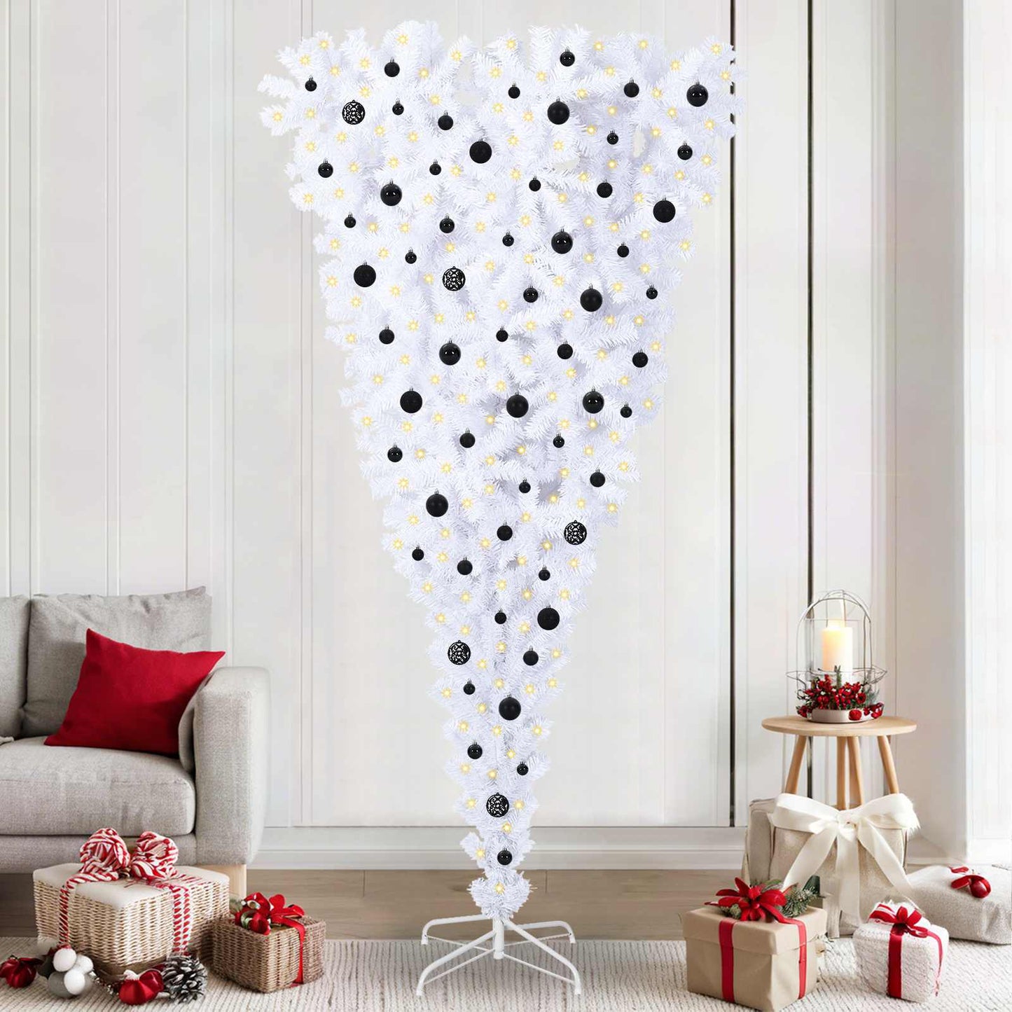 Kunstkerstboom met 300 LED Wit 240 cm PVC en Staal is nu te koop bij PeponiXL, paradijselijk wonen!
