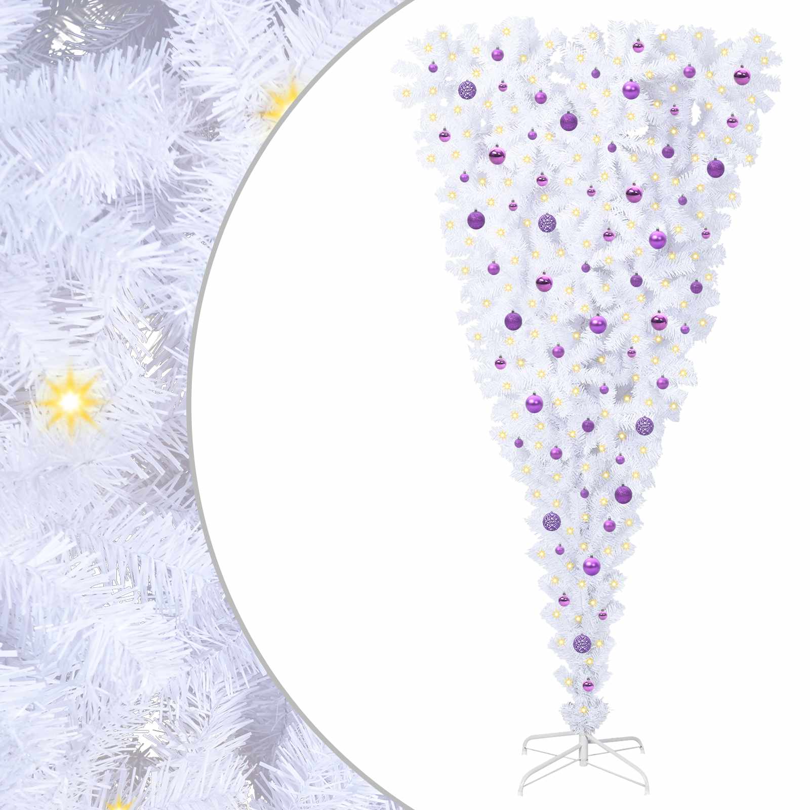 Kunstkerstboom met 300 LED Wit 240 cm PVC en Staal is nu te koop bij PeponiXL, paradijselijk wonen!